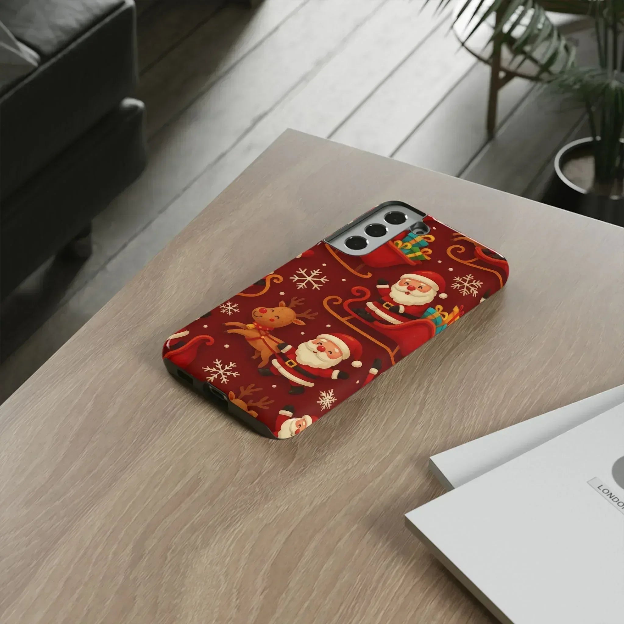 Santa Sleigh Ride Phone Case for iPhone 11-17 and Galaxy S10-S25 - KARARMDESIGN