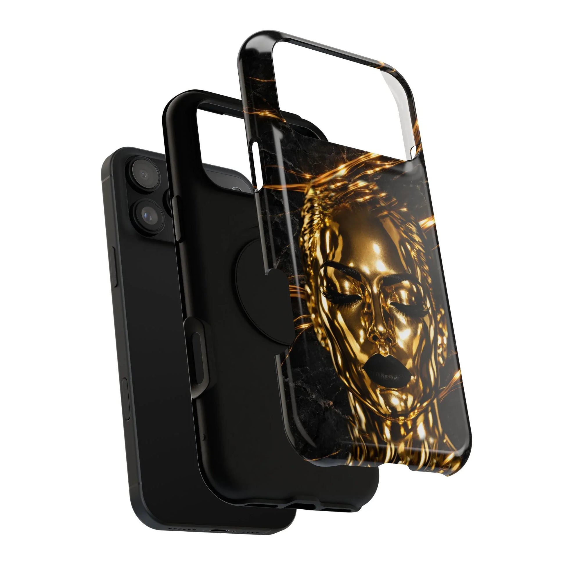 Luxury Gold Portrait Phone Case for iPhone 11-17 and Galaxy S21-S25 - KARARMDESIGN