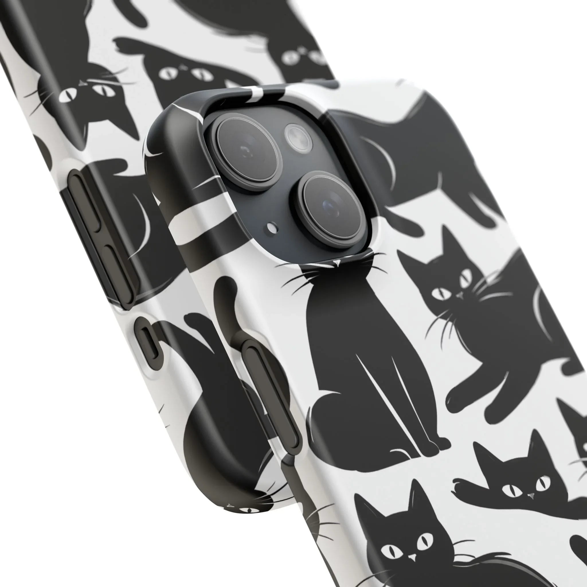 Black Cats Phone Case for iPhone 11-17 and Galaxy S20-S25 - KARARMDESIGN