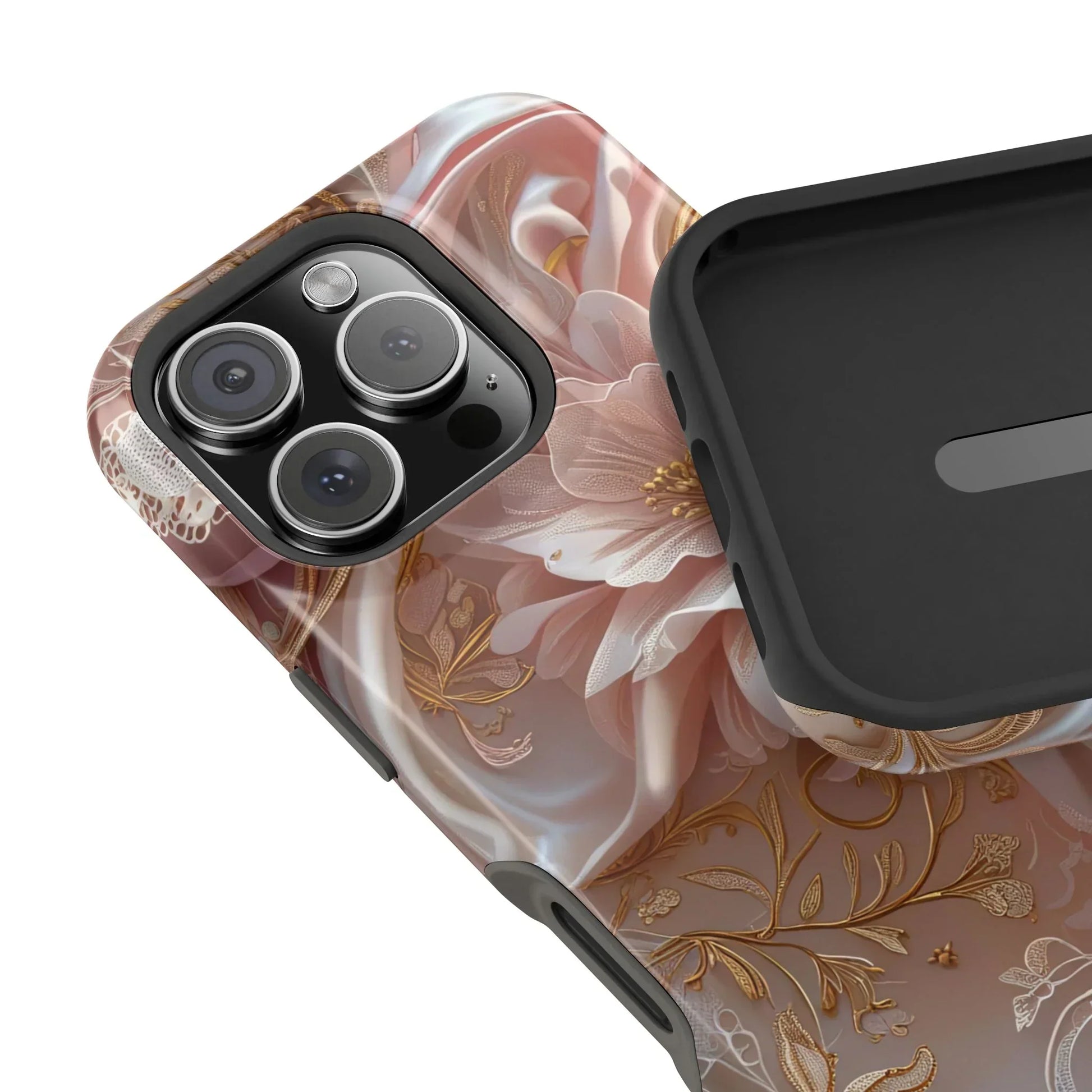 Elegant Floral Impact-Resistant Phone Case for iPhone 12-16 and Samsung Galaxy S21-S22 Models - KarArmDesign