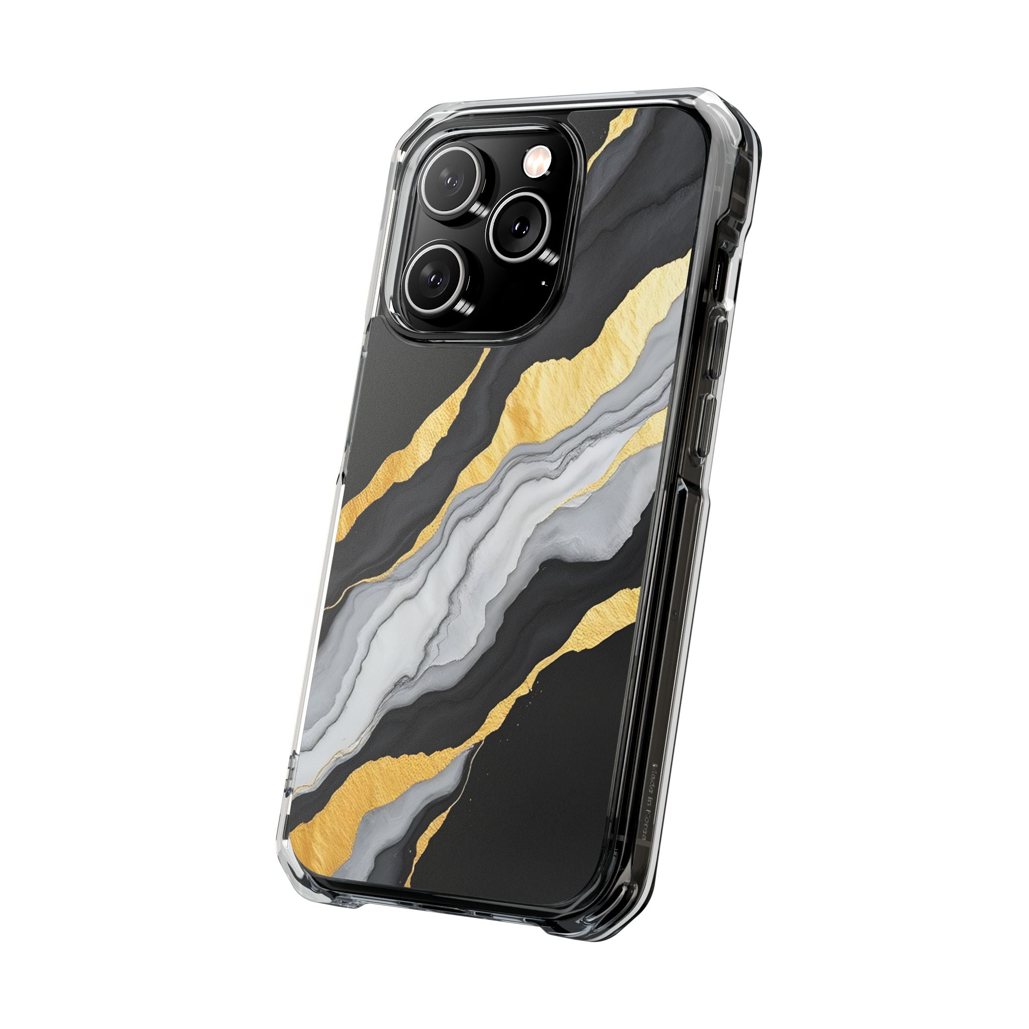 Luxury Black and Gold Marble Magnetic Phone Case for iPhone 14-17