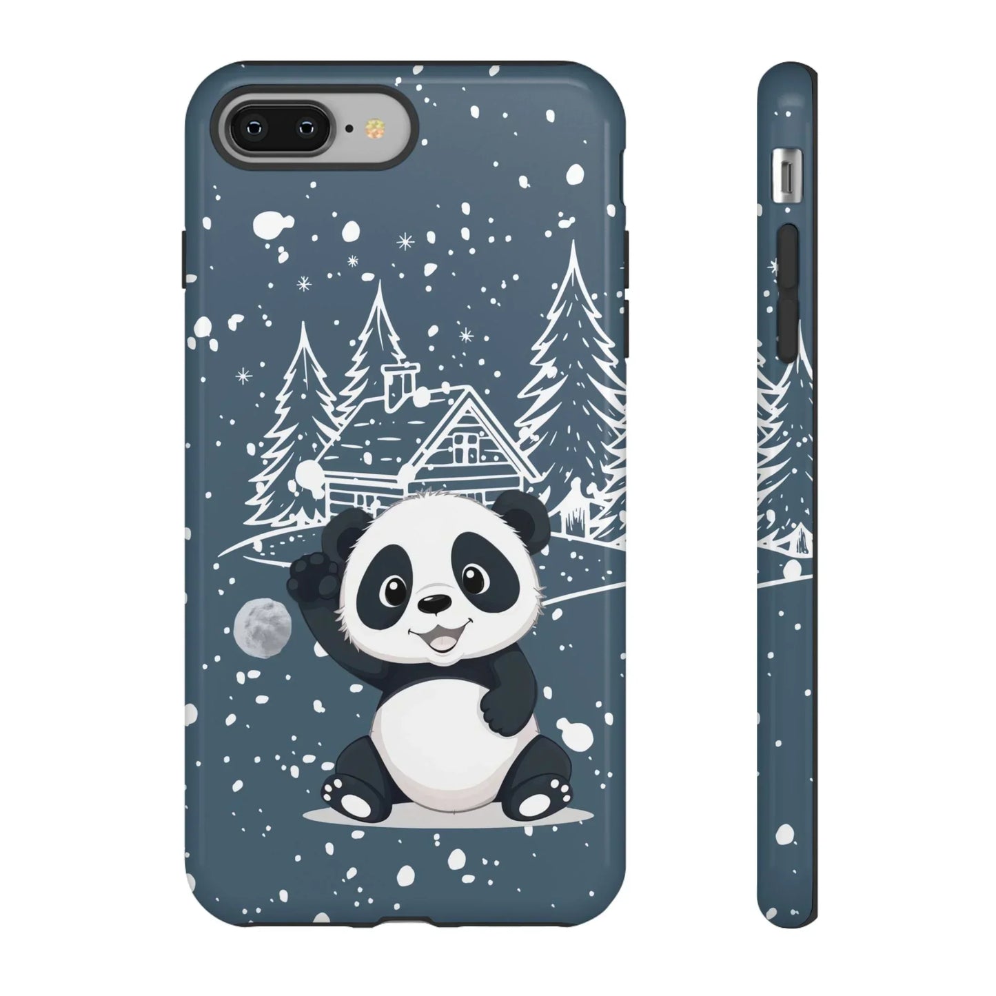 Cute Panda in a Winter Wonderland Phone Case for iPhone 8-16 Models - KarArmDesign