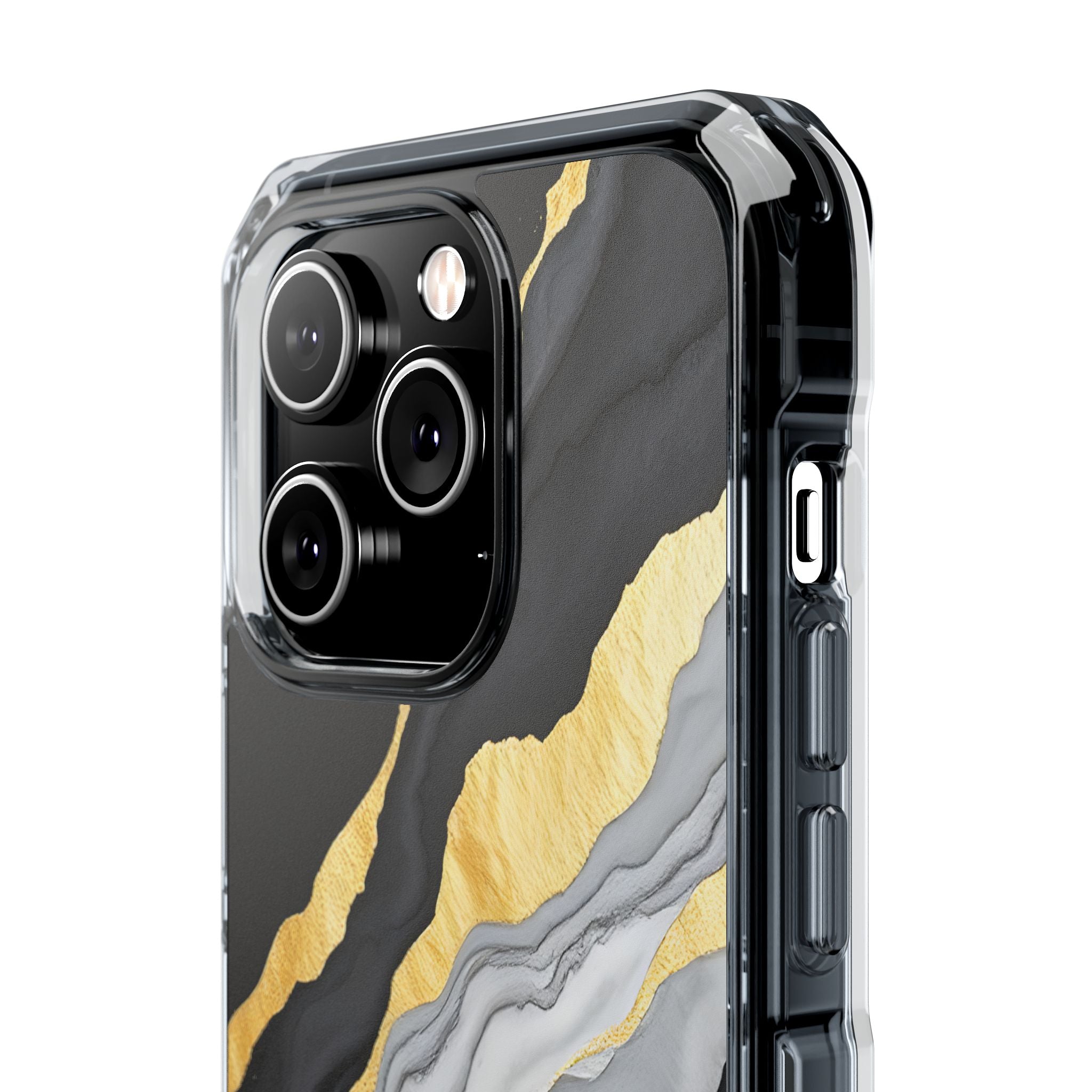 Luxury Black and Gold Marble Magnetic Phone Case for iPhone 14-17