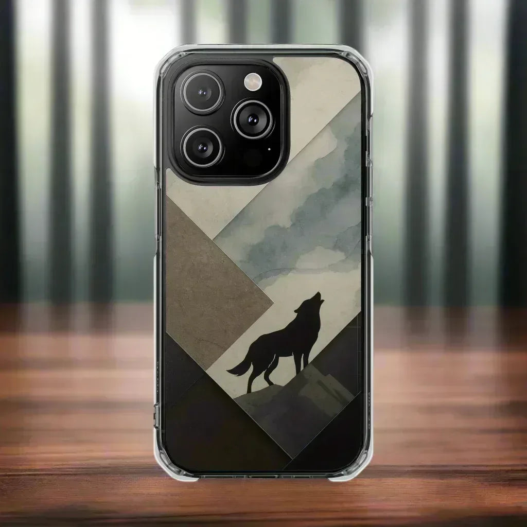 Wolf Silhouette Phone Case for iPhone 14-16 - KARARMDESIGN