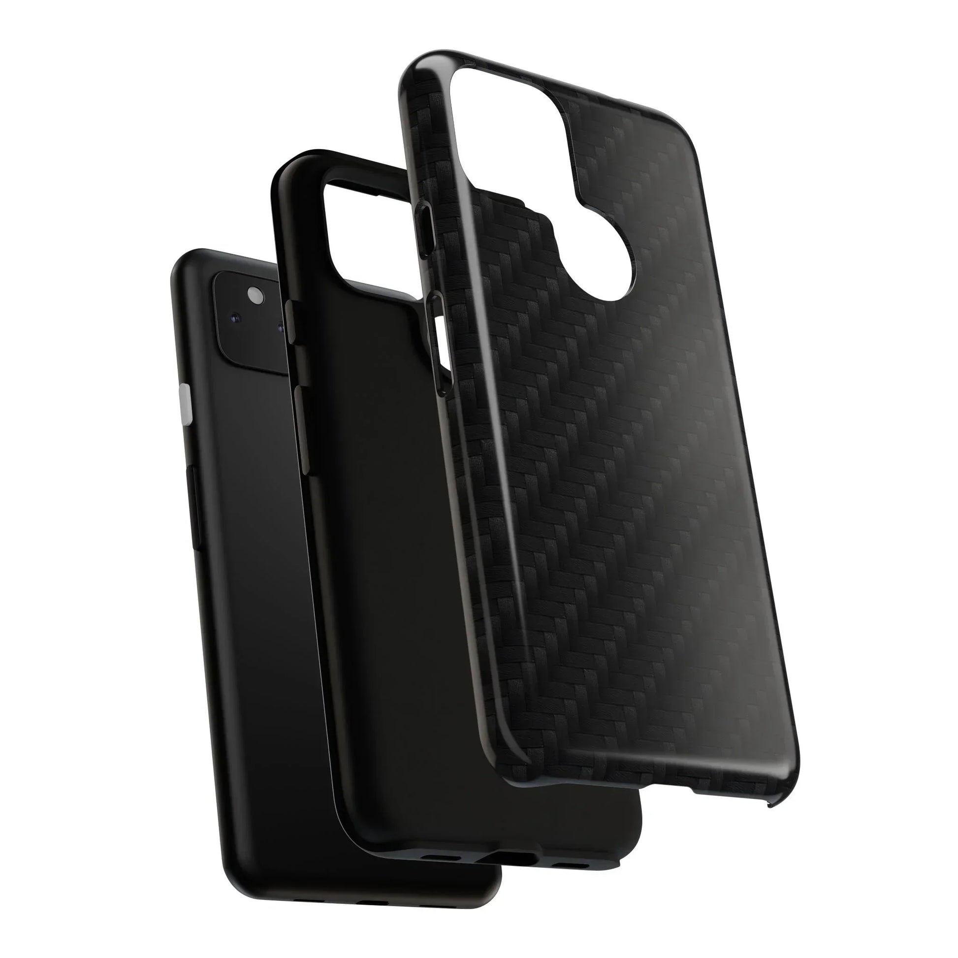 Black Carbon Phone Case Tough Case for iPhone 8-16 and Google Pixel up to 9 Models - KarArmDesign