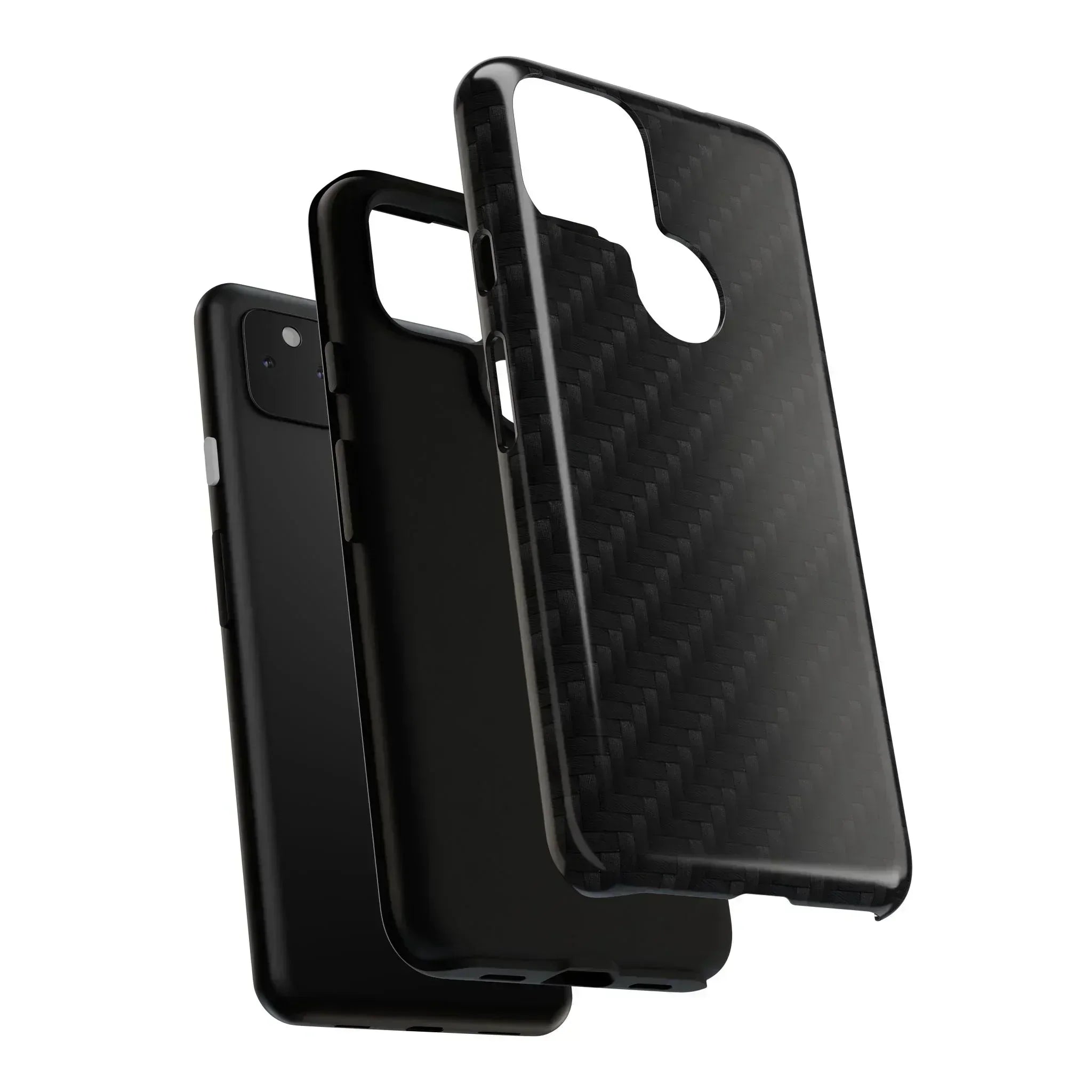 Black Carbon Phone Case for iPhone 8-16 and Google Pixel up to 9 - KARARMDESIGN