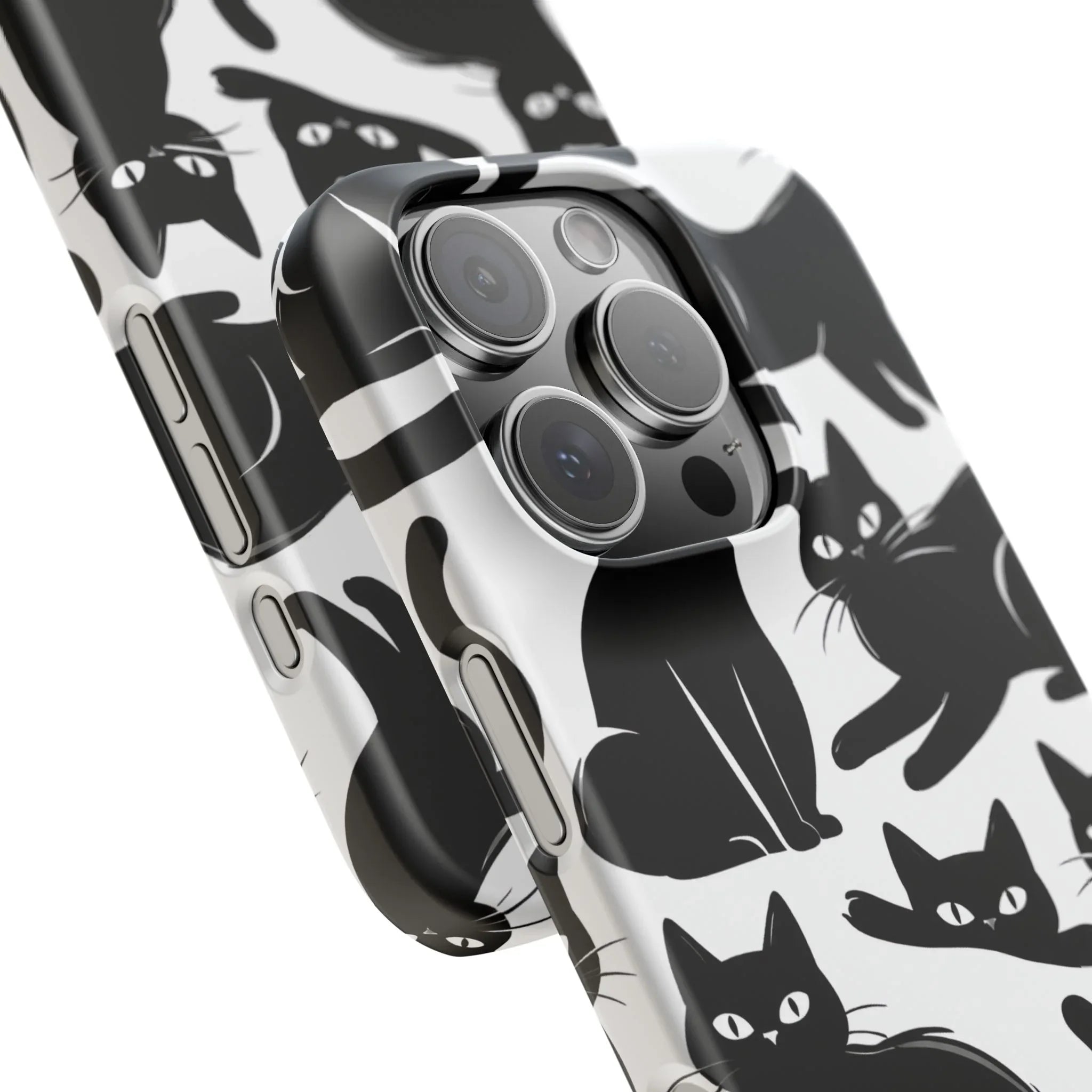 Black Cats Phone Case for iPhone 11-17 and Galaxy S20-S25 - KARARMDESIGN