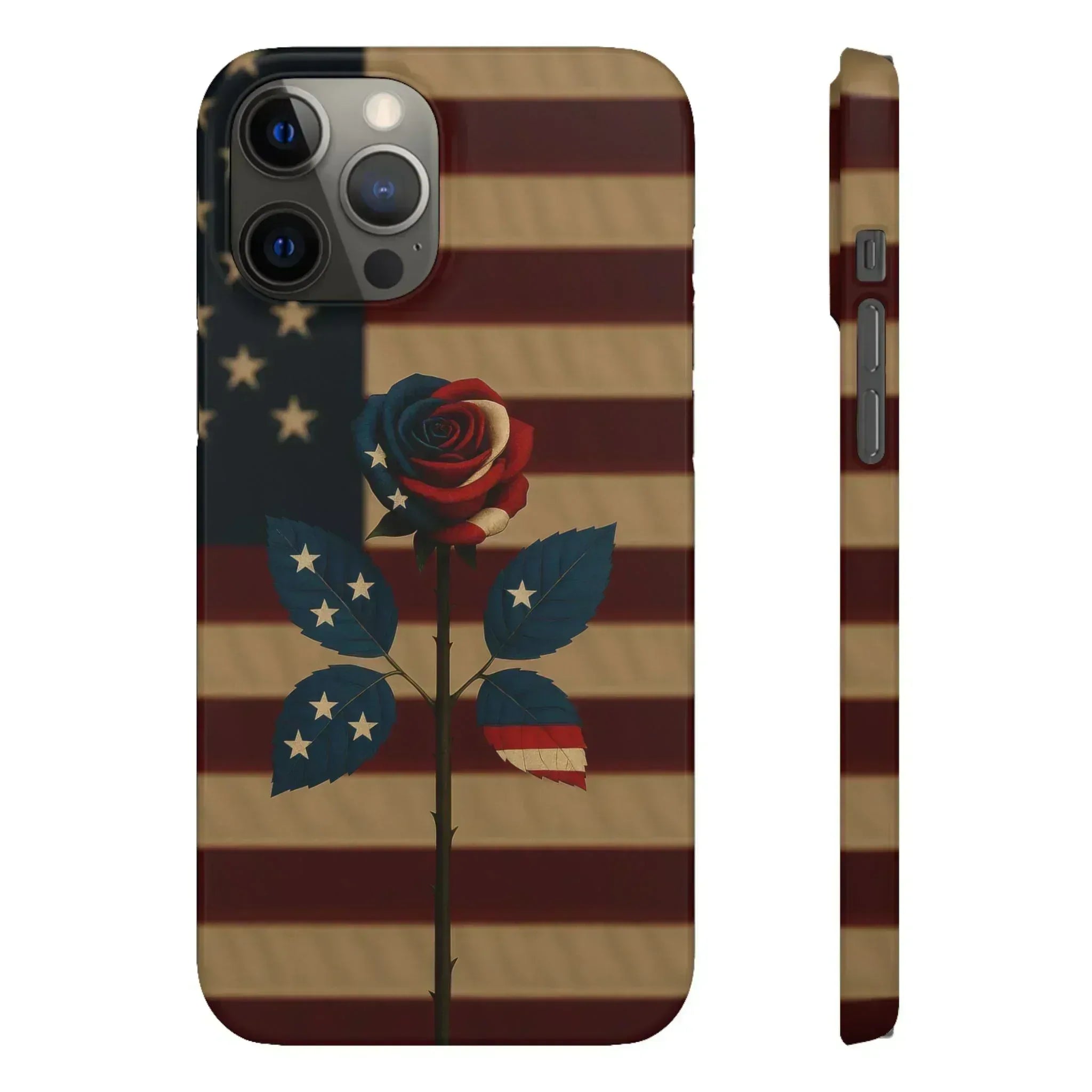 American Rose Flag Phone Case for iPhone 8-16 and Galaxy S10-S24 - KARARMDESIGN