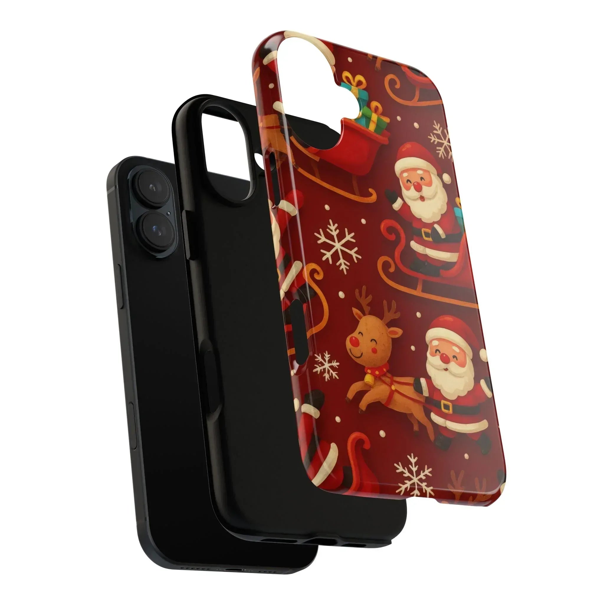 Santa Sleigh Ride Phone Case for iPhone 11-17 and Galaxy S10-S25 - KARARMDESIGN