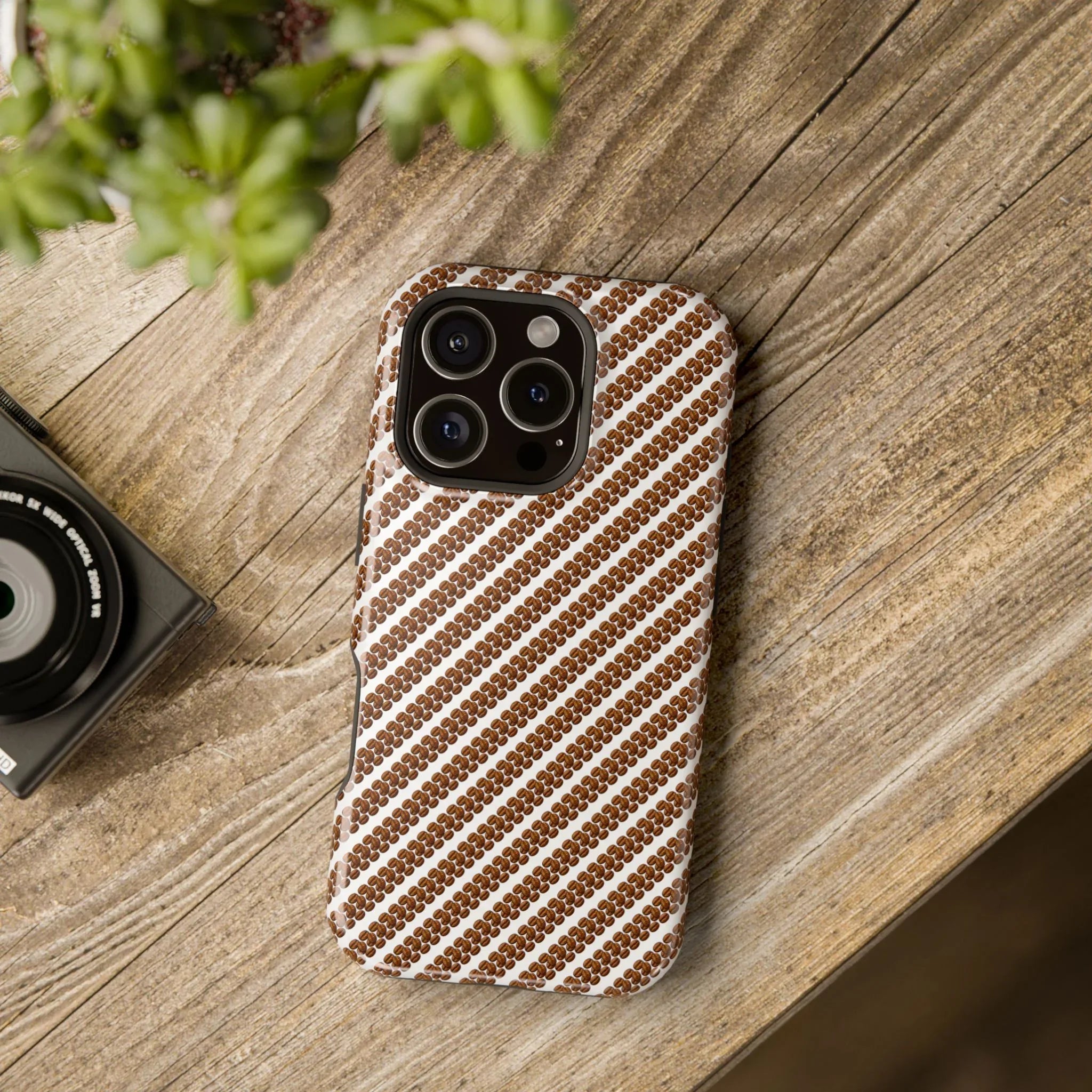 Stylish Coffee Pattern Phone Case for iPhone 11–17 and Galaxy S21–S22 - KARARMDESIGN