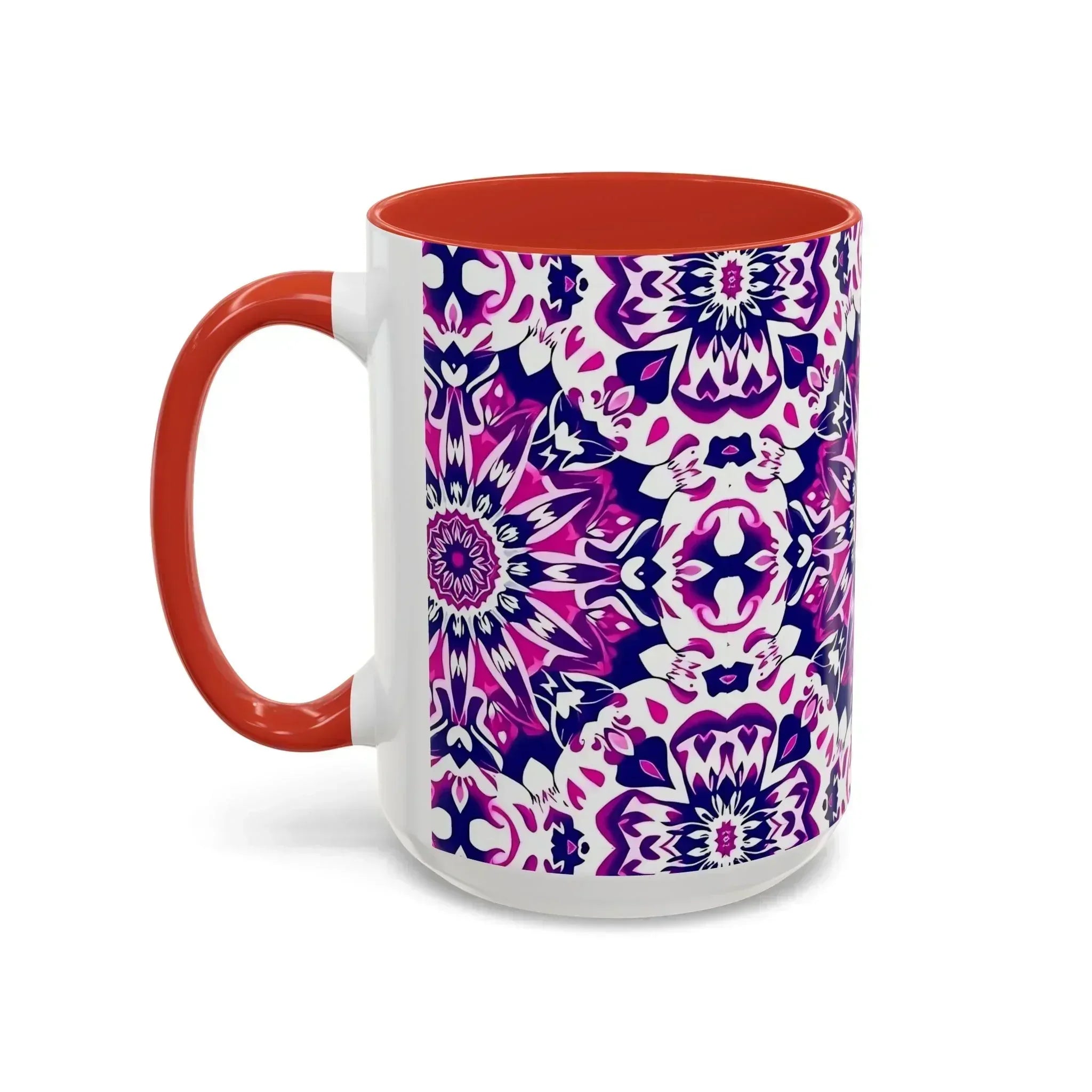 Vibrant Mandala Burst Ceramic Coffee Mug -11 & 15oz - KARARMDESIGN
