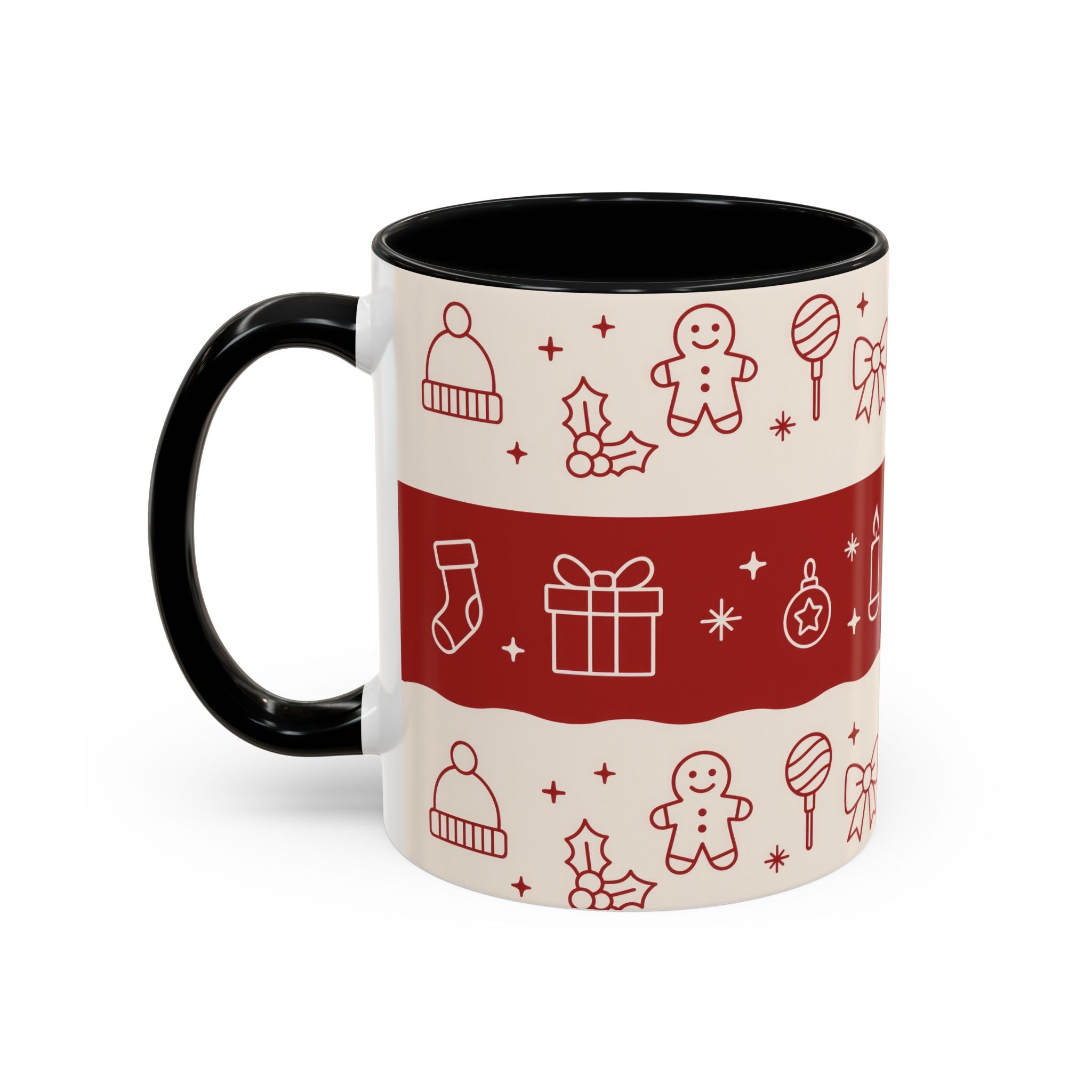 Holiday Cheer Icons Mug - Accent Coffee Mug (11, 15oz)