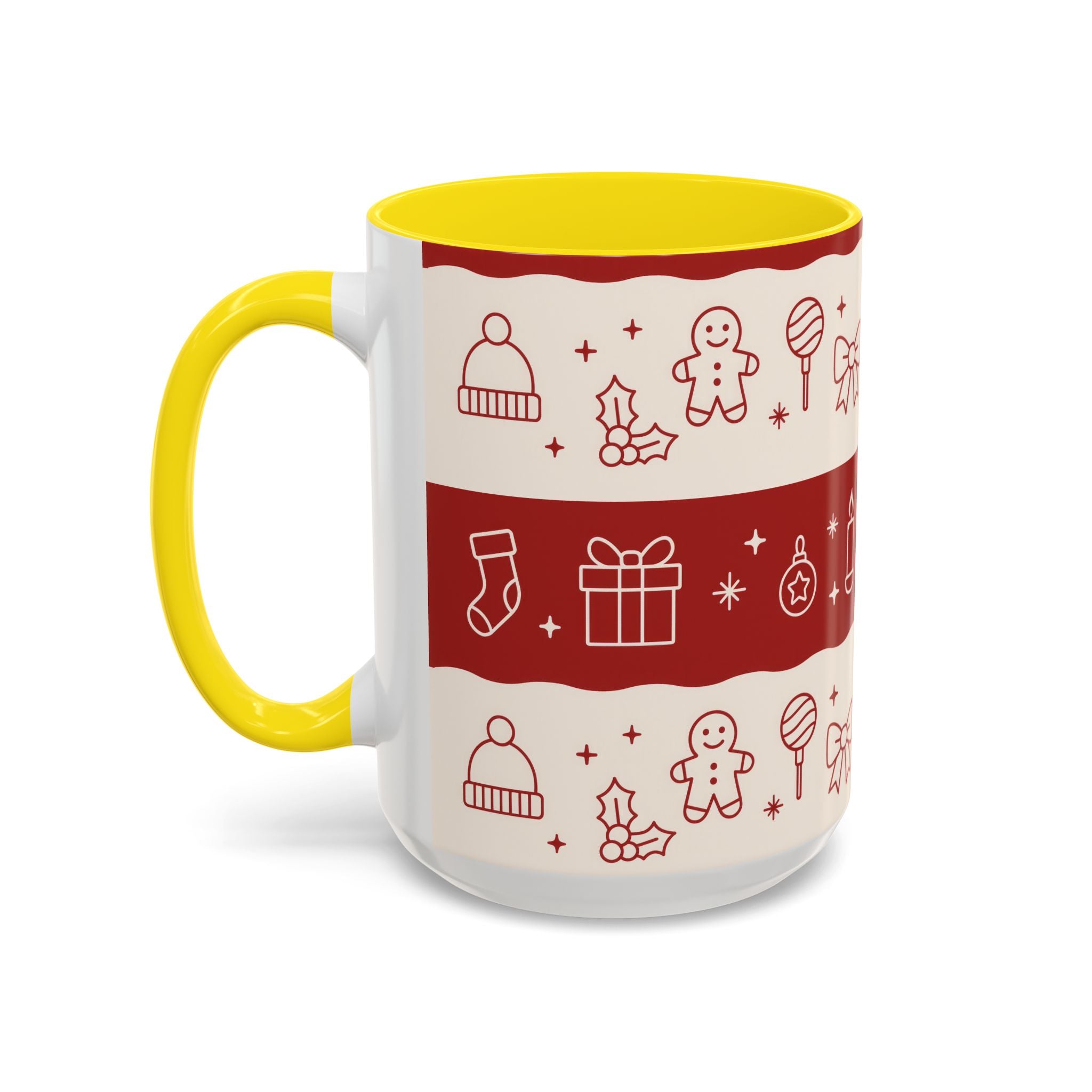 Holiday Cheer Icons Mug - Accent Coffee Mug (11, 15oz)