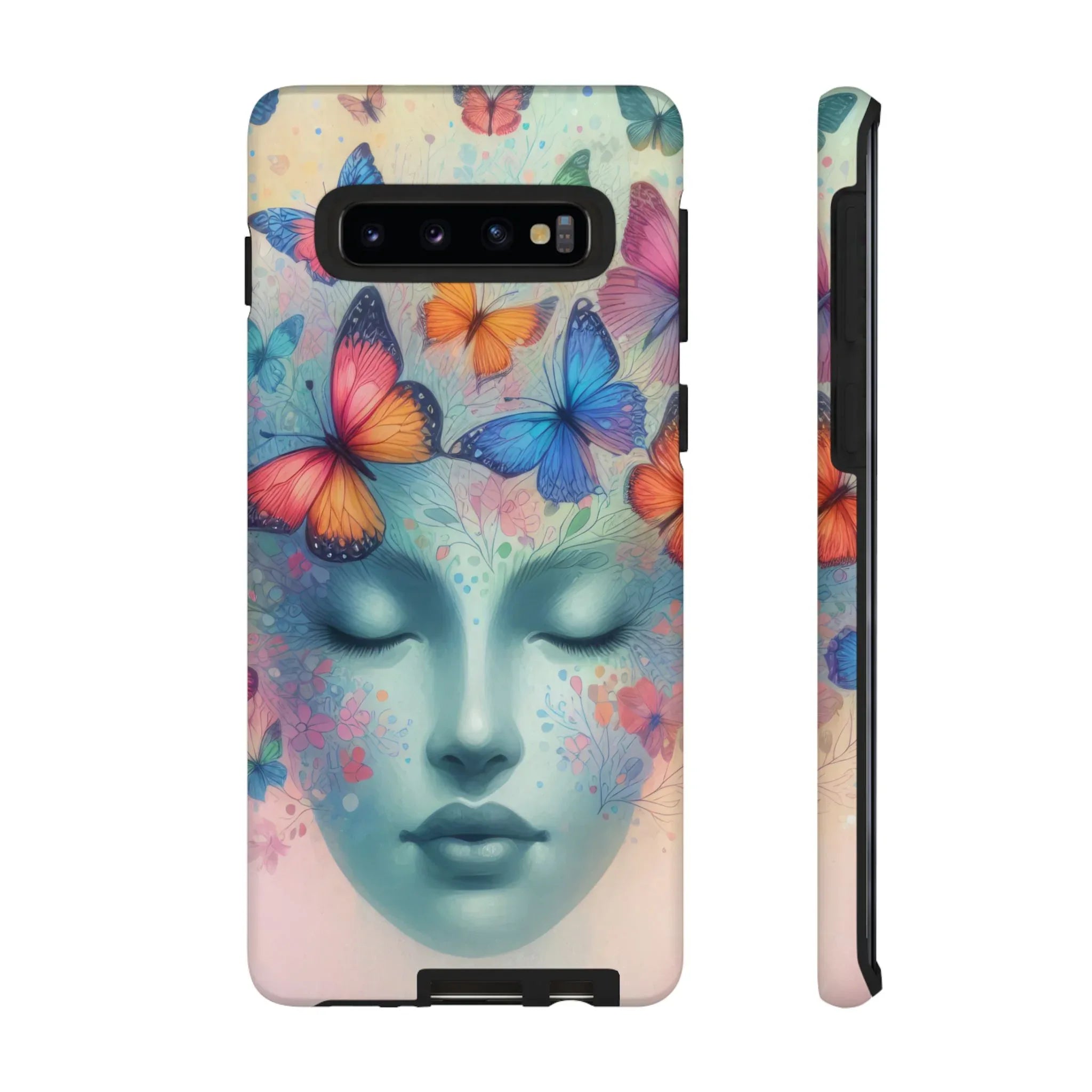 Butterfly Bloom Dreamy Woman Phone Case for Galaxy and Pixel - KARARMDESIGN