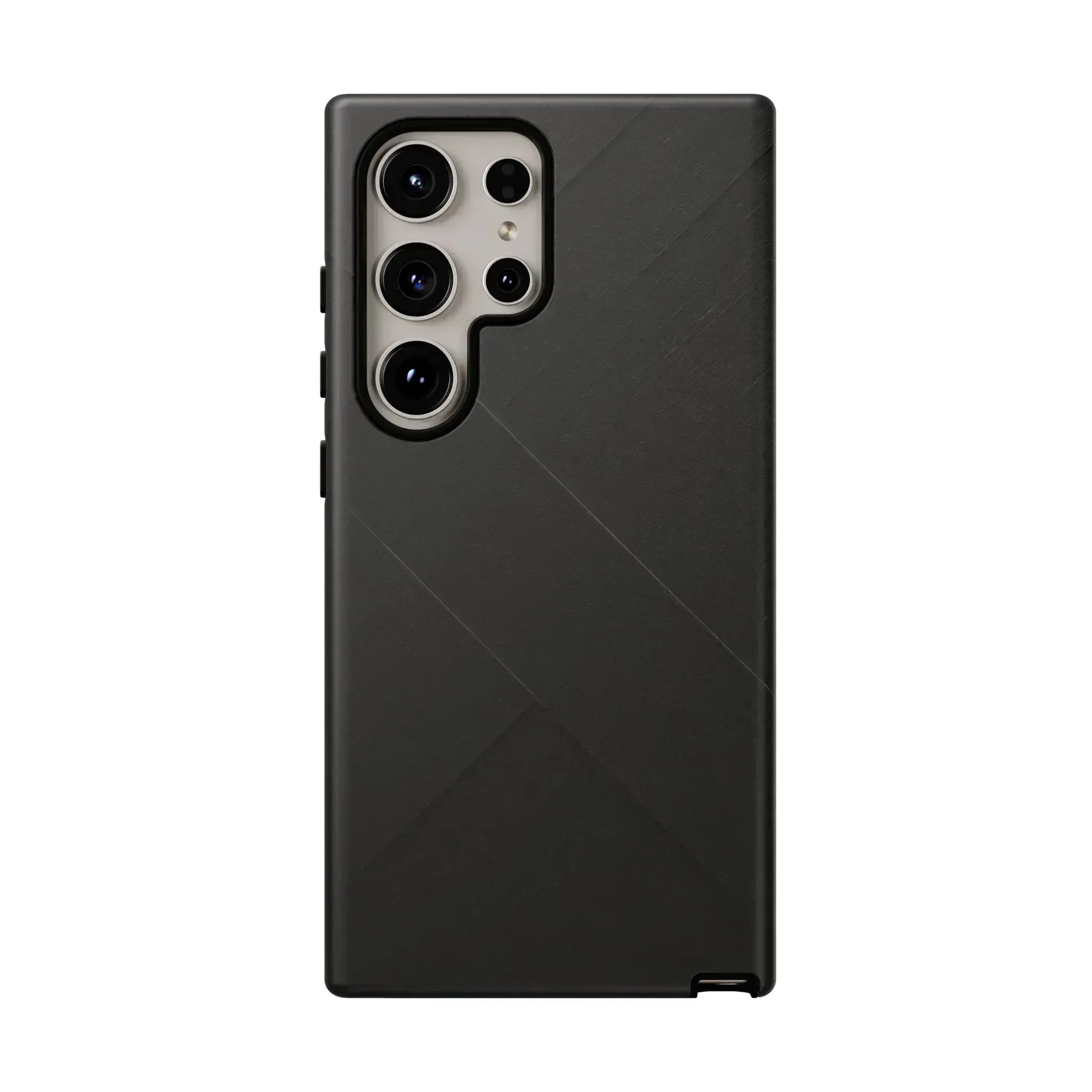Matte Black Diagonal Line Phone Case for iPhone 8-16 and Galaxy S10-S25 - KARARMDESIGN