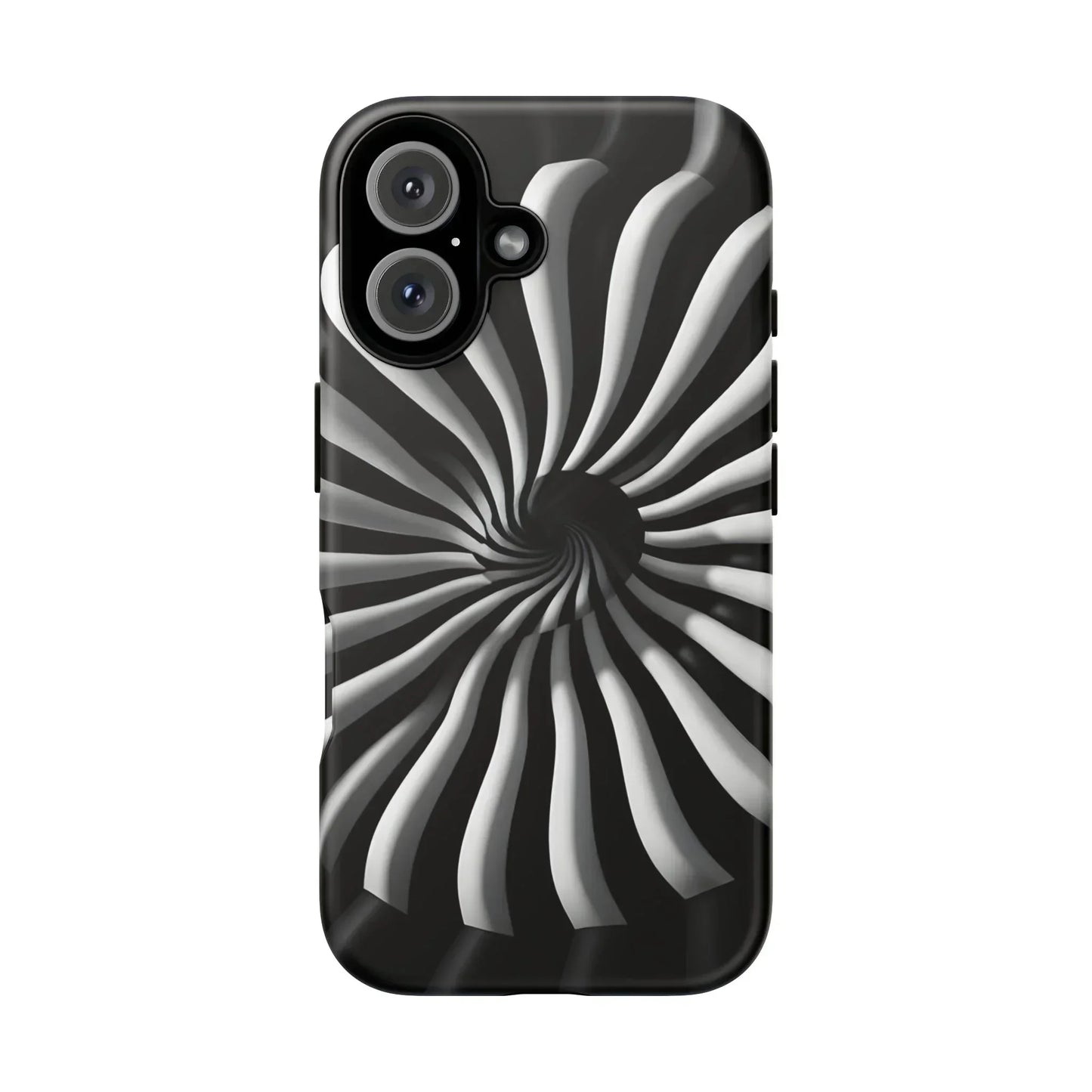 Hypnotic Black and White Spiral Phone Case for iPhone & Galaxy - KarArmDesign