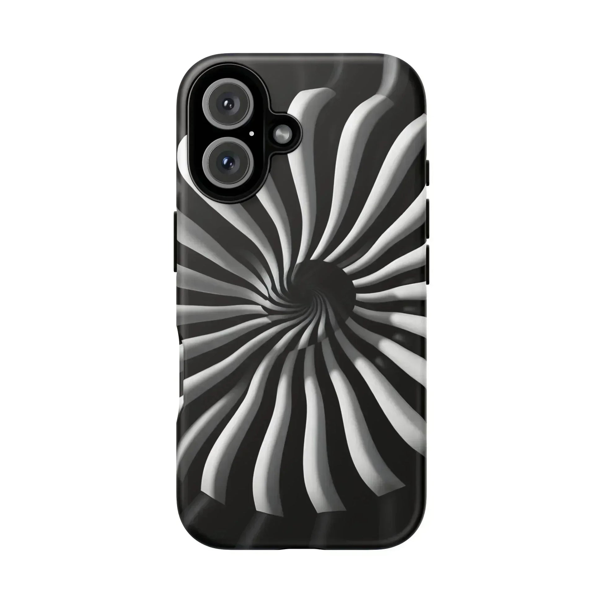 Hypnotic Black and White Spiral Phone Case for iPhone & Galaxy - KARARMDESIGN