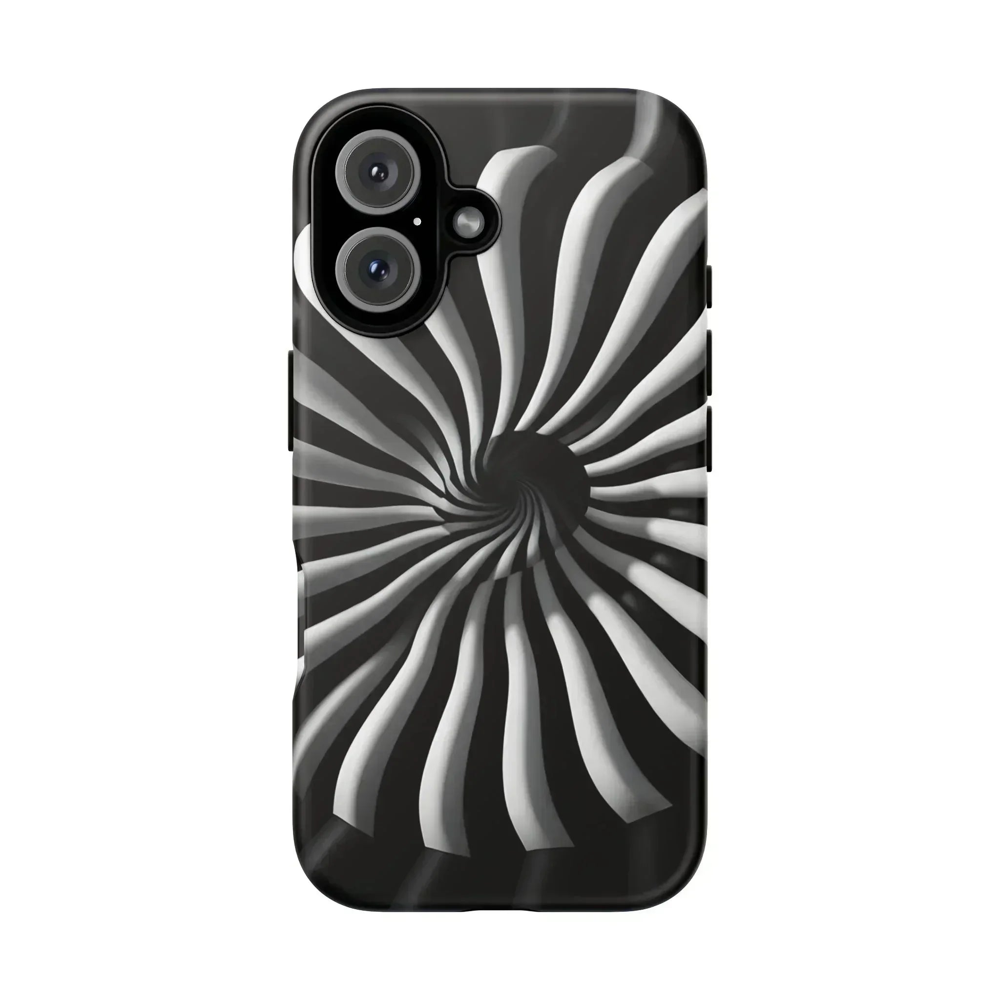 Hypnotic Black and White Spiral Phone Case for iPhone & Galaxy - KARARMDESIGN