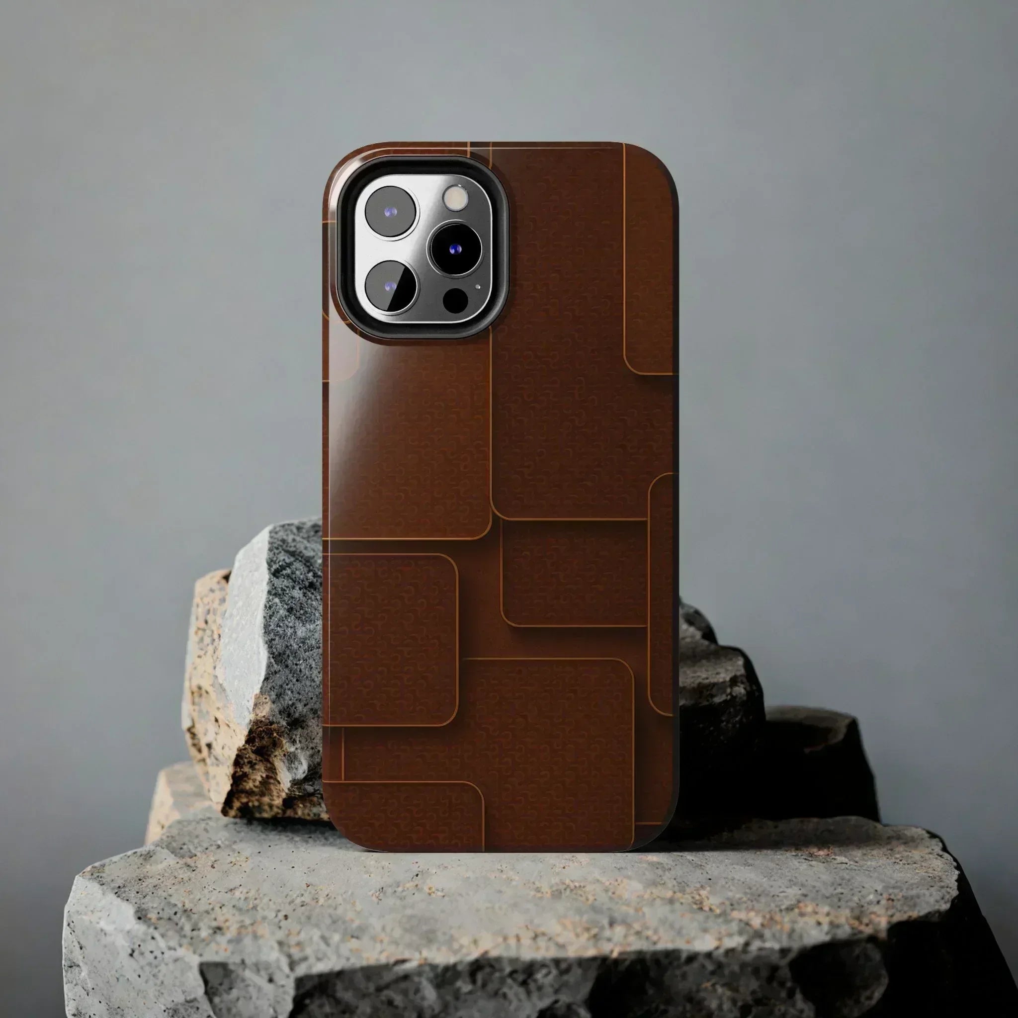 Textured Brown Phone Case for iPhone 7-16 and Samsung Galaxy S21-S24 - KARARMDESIGN
