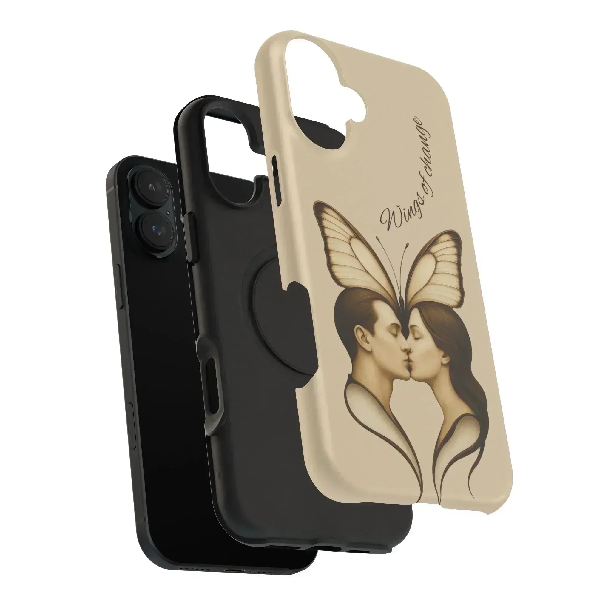 Romantic Butterfly Couple Phone Case for iPhone 12-16 and Galaxy S21-S22 - KARARMDESIGN