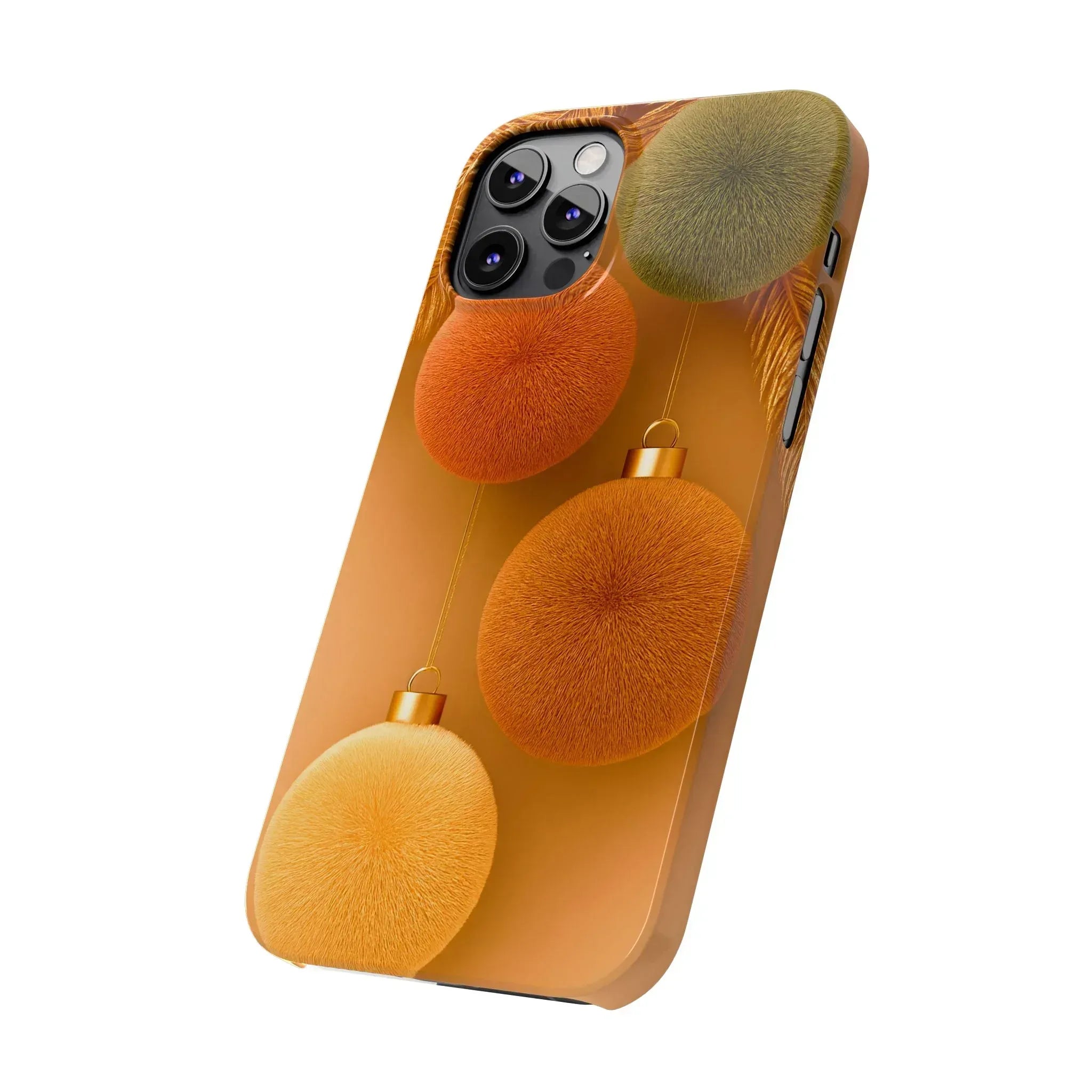 Golden Fuzz Ornaments Phone Case for iPhone 11-17 - KARARMDESIGN