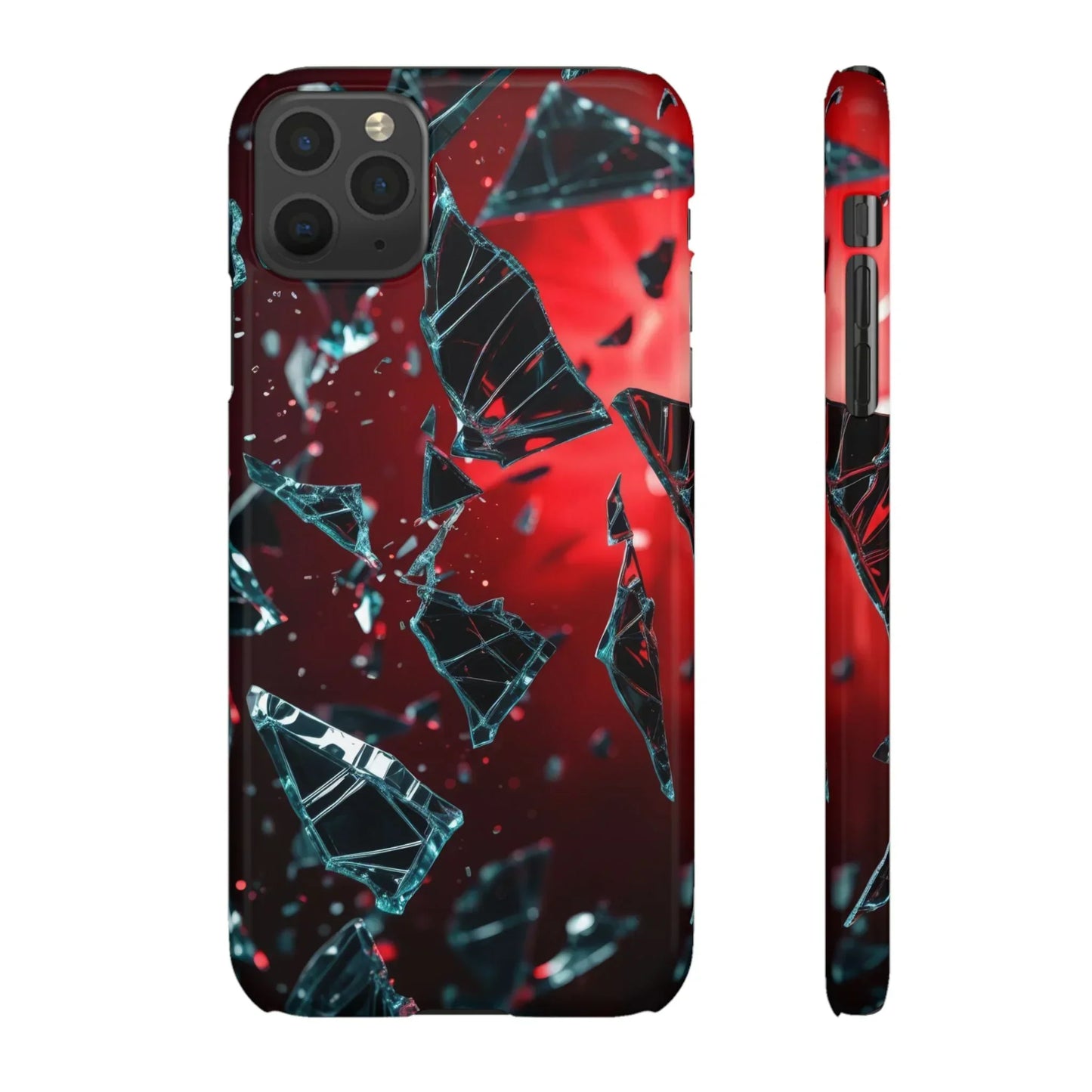 "Crimson Impact" Realistic Glass Shard Snap Phone Case for iPhone 7-16 and Samsung Galaxy S10-S24 Models - KarArmDesign