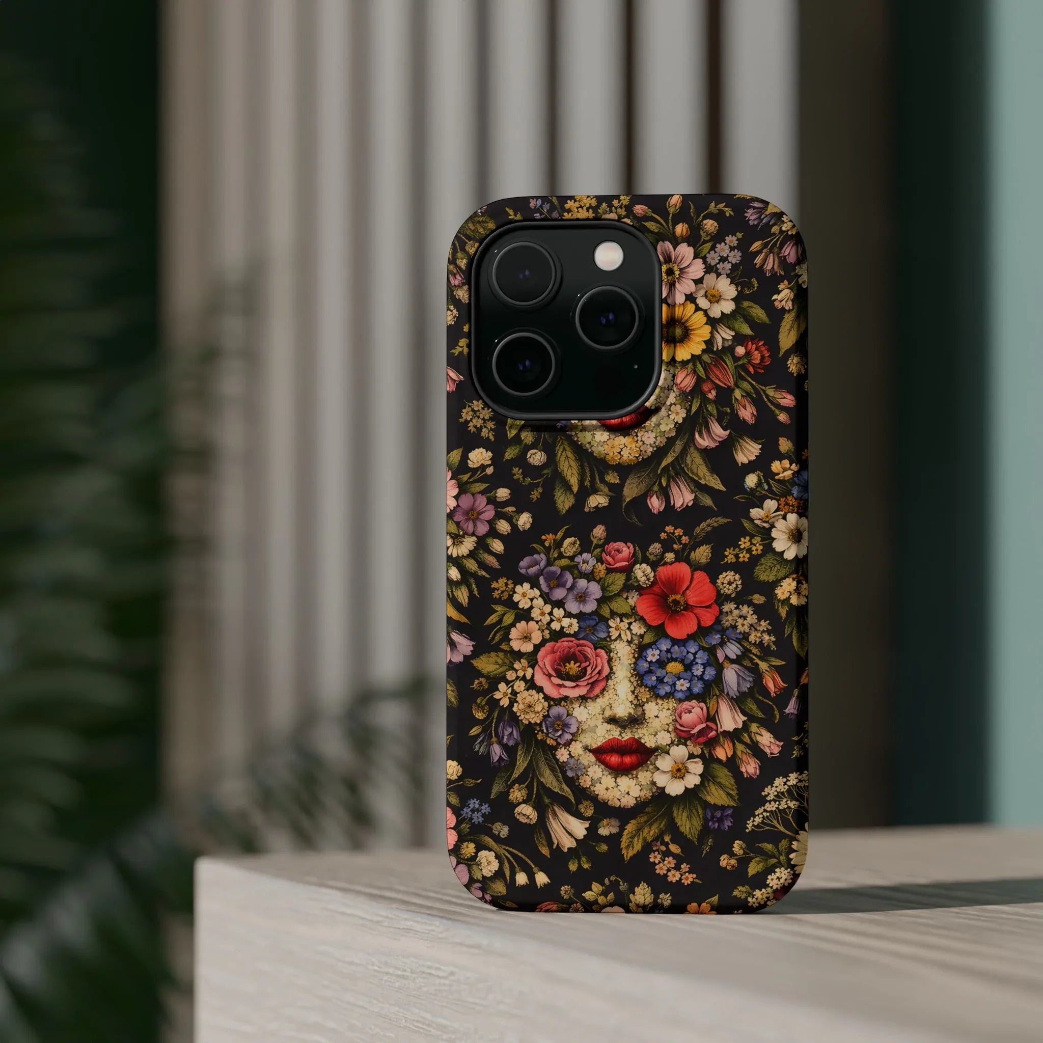 Vintage Flower Face Phone Case for iPhone 13-17 - KARARMDESIGN