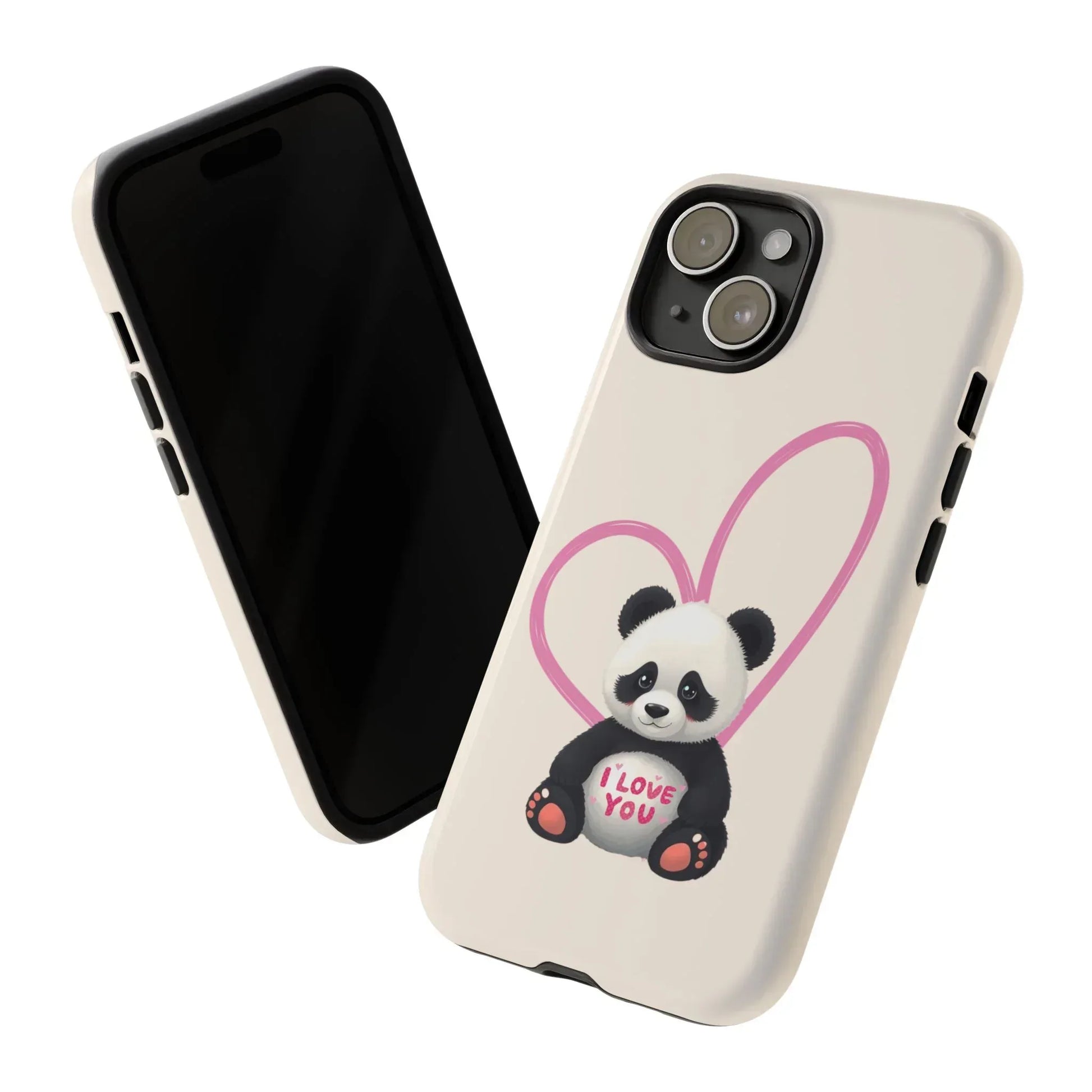 Cute Panda Heart Love Phone Case for iPhone 8-16 - KARARMDESIGN