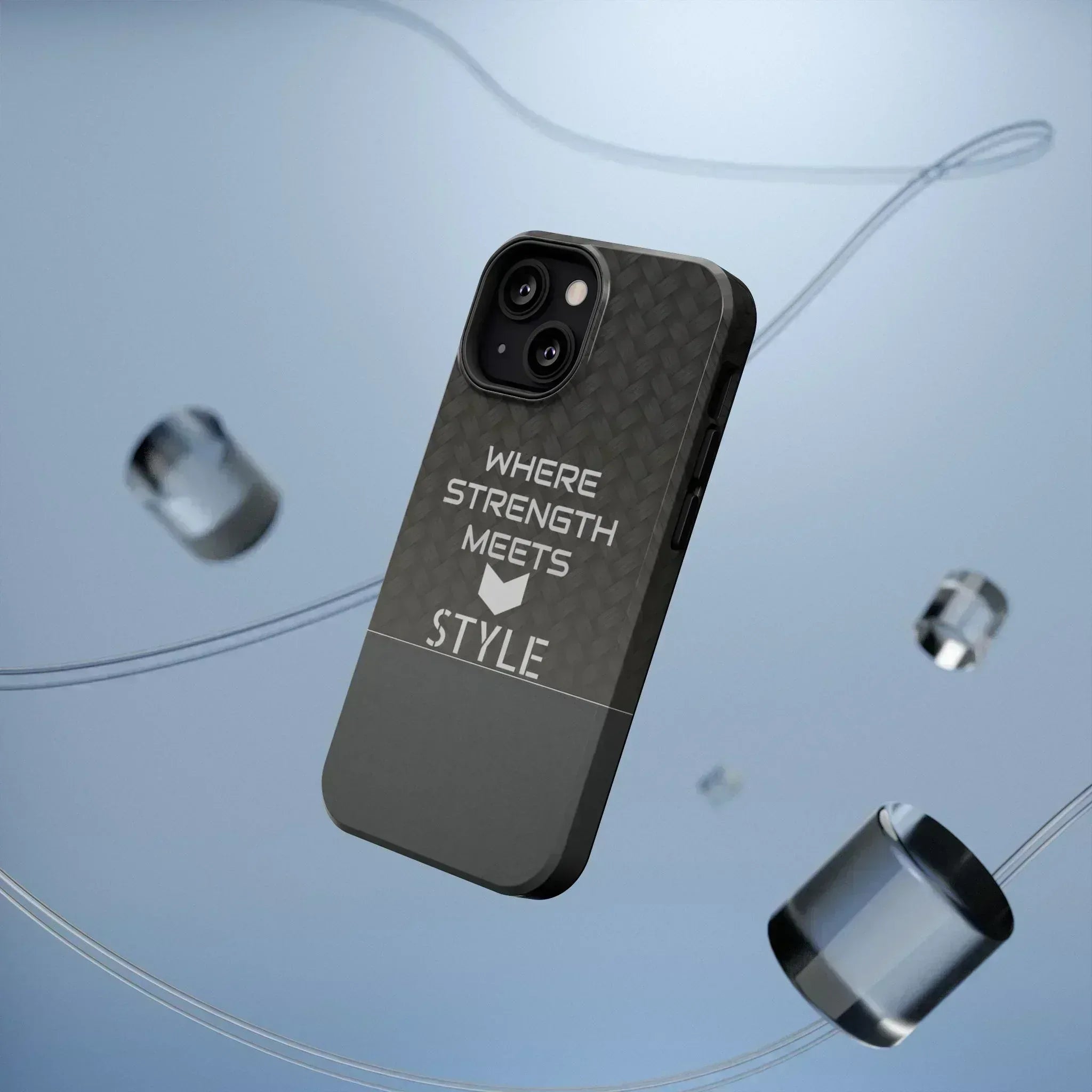 Gray Carbon Phone Case for iPhone 12-16 and Galaxy S21-S22 - KARARMDESIGN