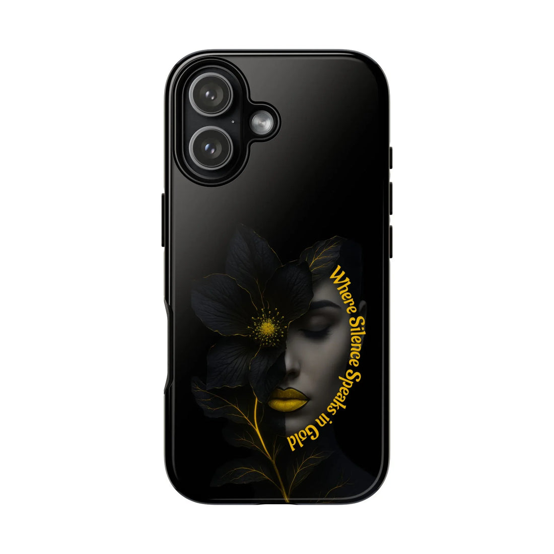 Golden Silence Phone Case for iPhone 17, Air, Pro, Pro Max - KARARMDESIGN
