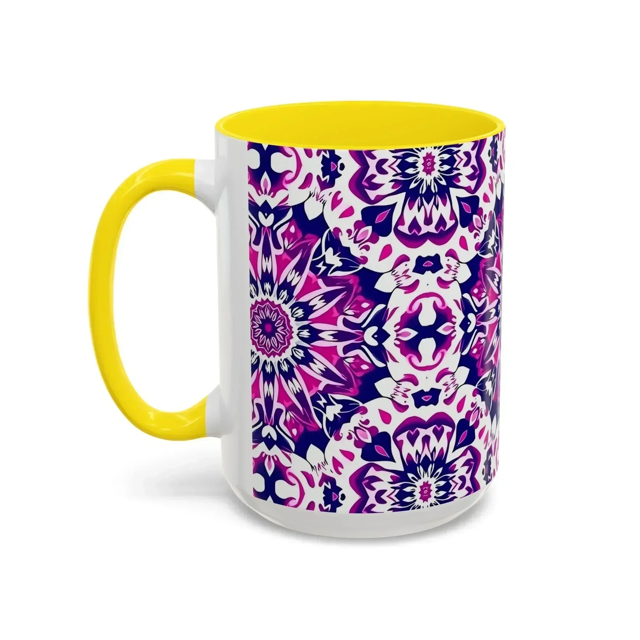 Vibrant Mandala Burst Ceramic Coffee Mug -11 & 15oz - KARARMDESIGN