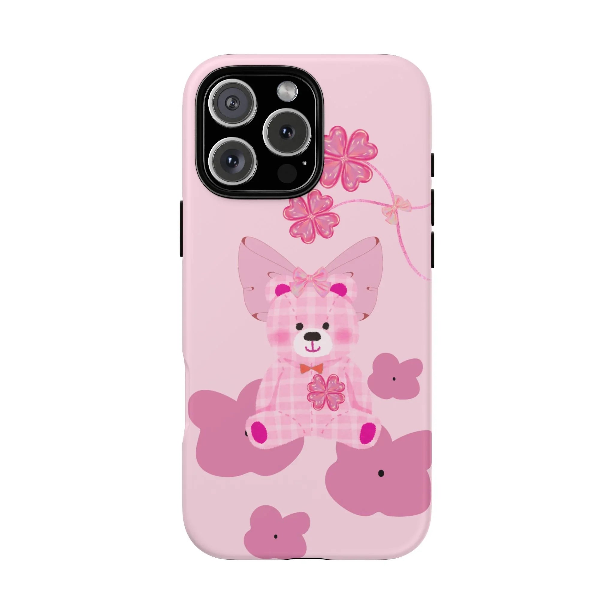 Pink Teddy Bear Phone Cases for iPhone, Pixel and Galaxy - KARARMDESIGN