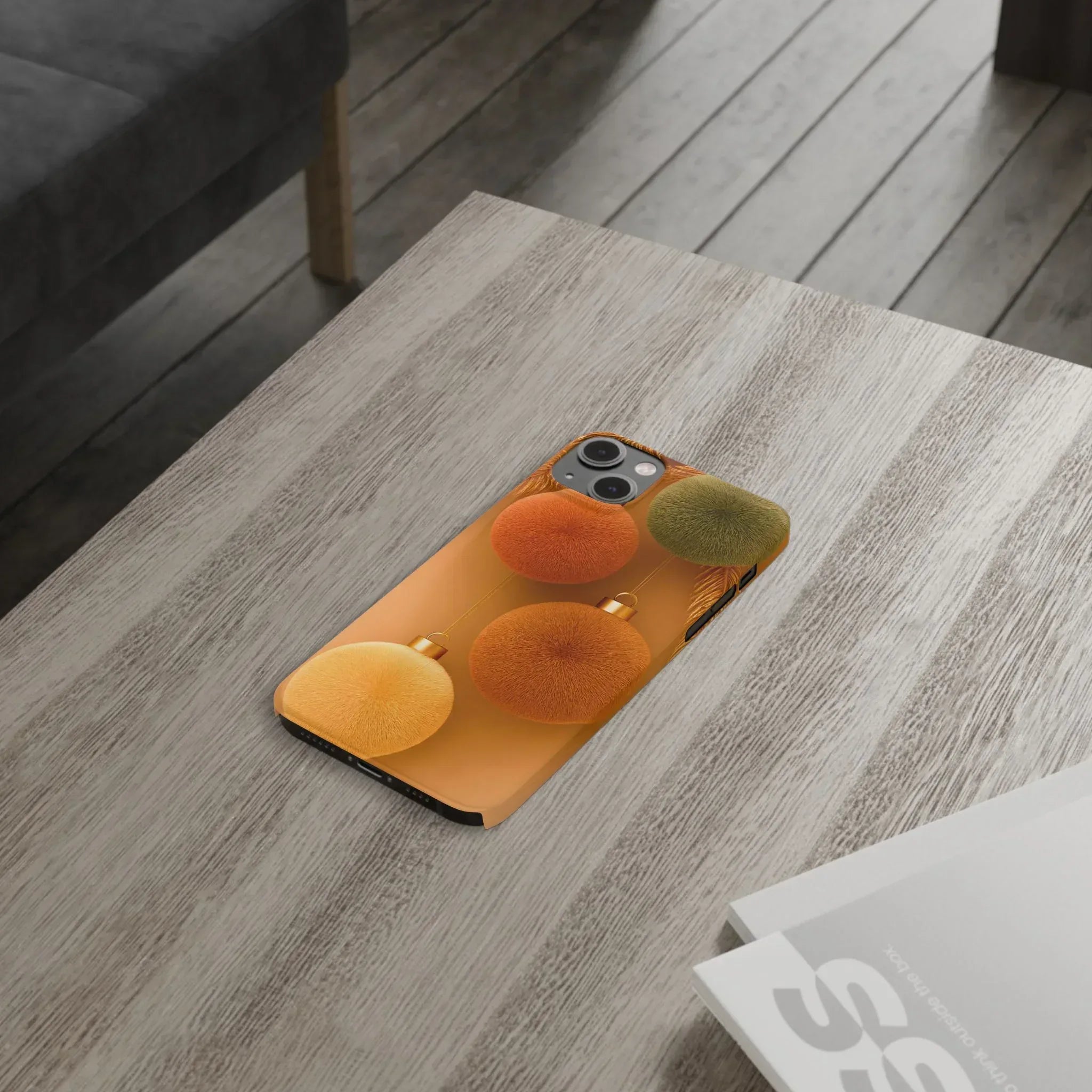 Golden Fuzz Ornaments Phone Case for iPhone 11-17 - KARARMDESIGN