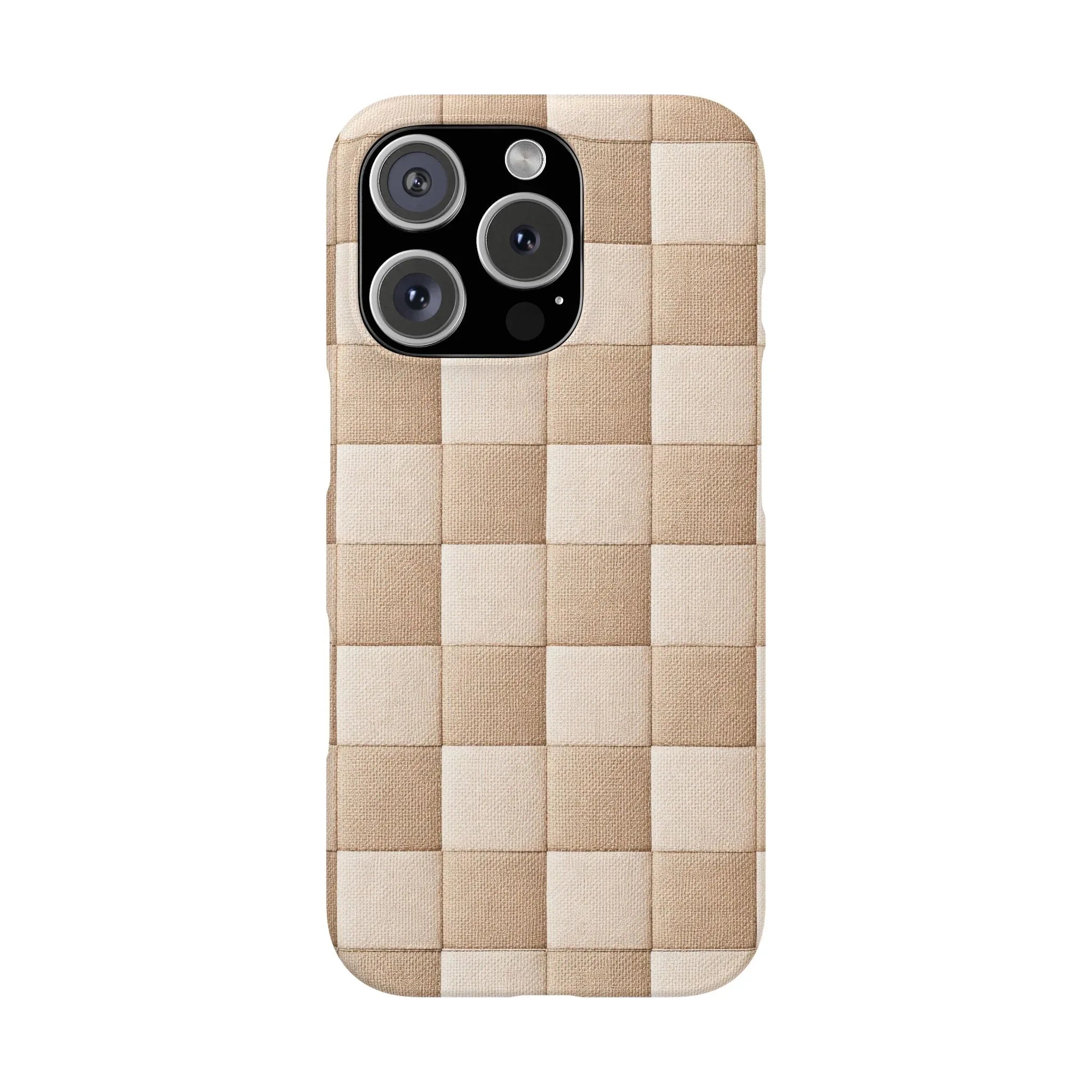 Beige Woven Phone Case for iPhone 11-17 and Galaxy S20-S25 - KARARMDESIGN