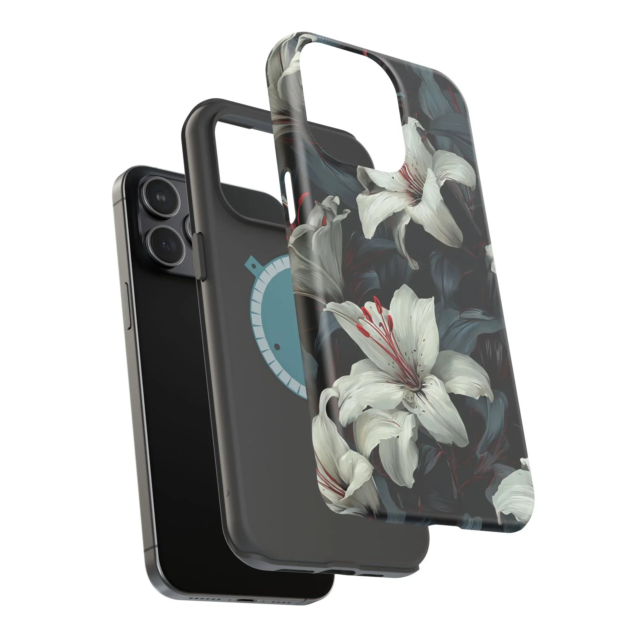 White Lily Floral Phone Case for iPhone 13-17 - KARARMDESIGN