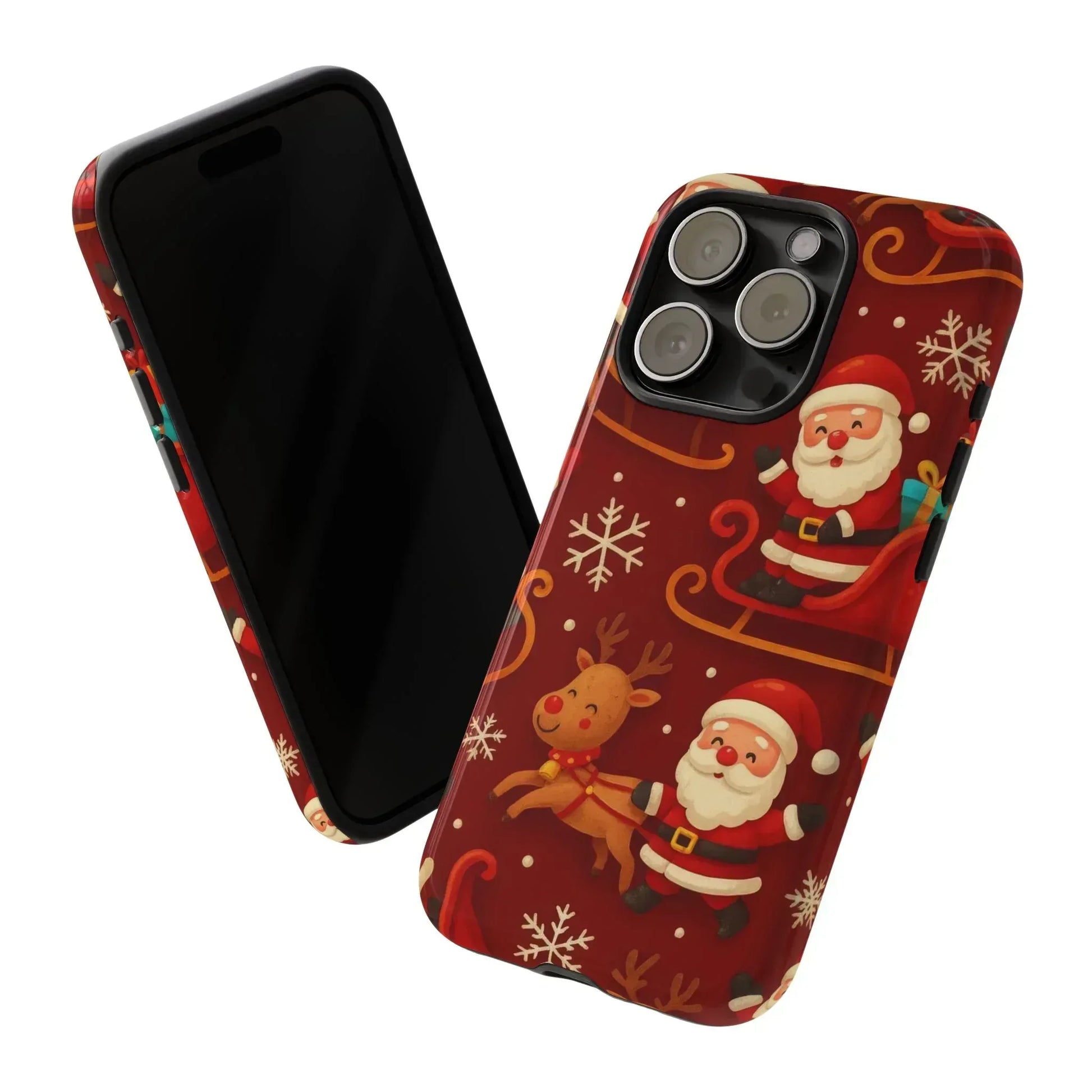 Santa Sleigh Ride Phone Case for iPhone 11-17 and Galaxy S10-S25 - KARARMDESIGN