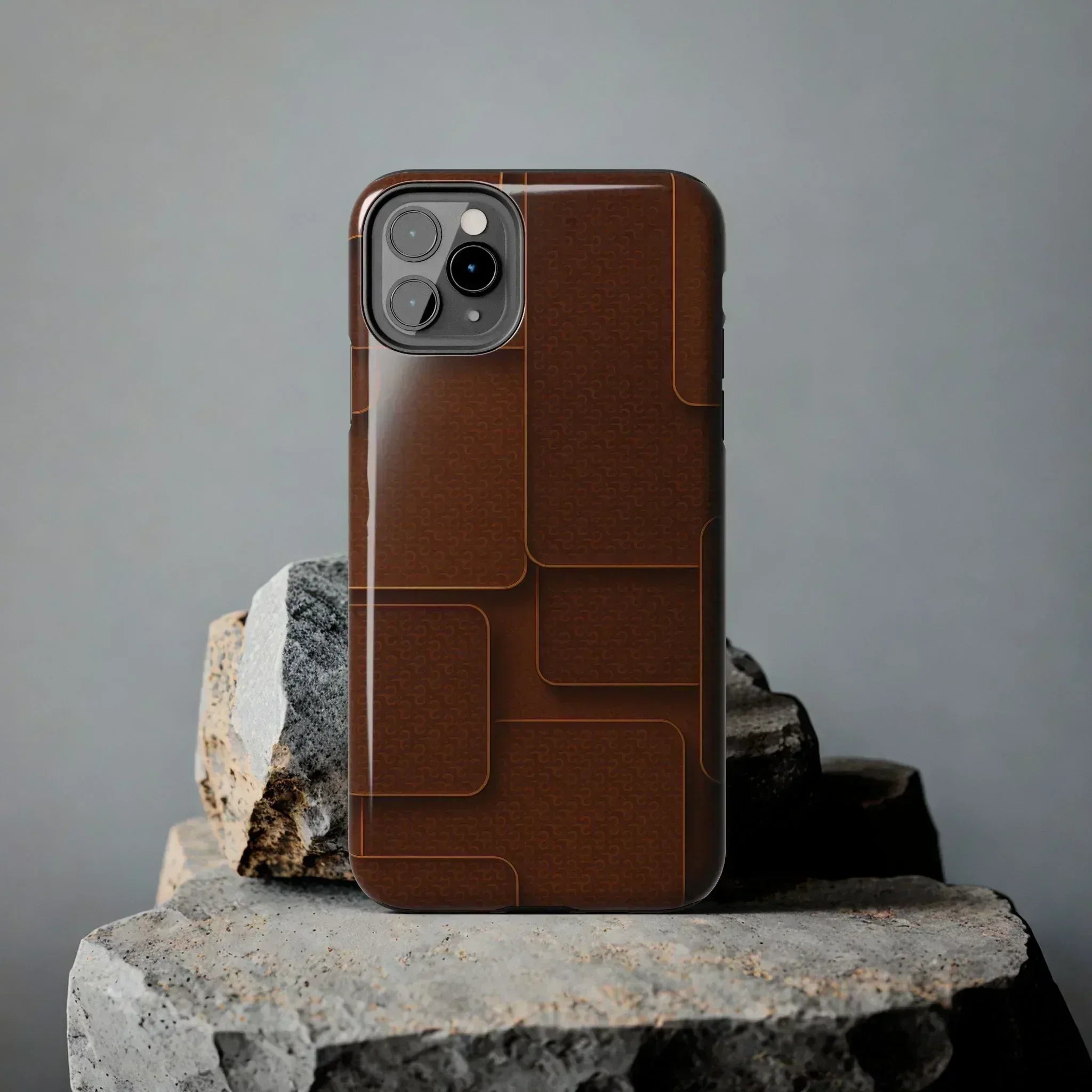 Textured Brown Phone Case for iPhone 7-16 and Samsung Galaxy S21-S24 - KARARMDESIGN