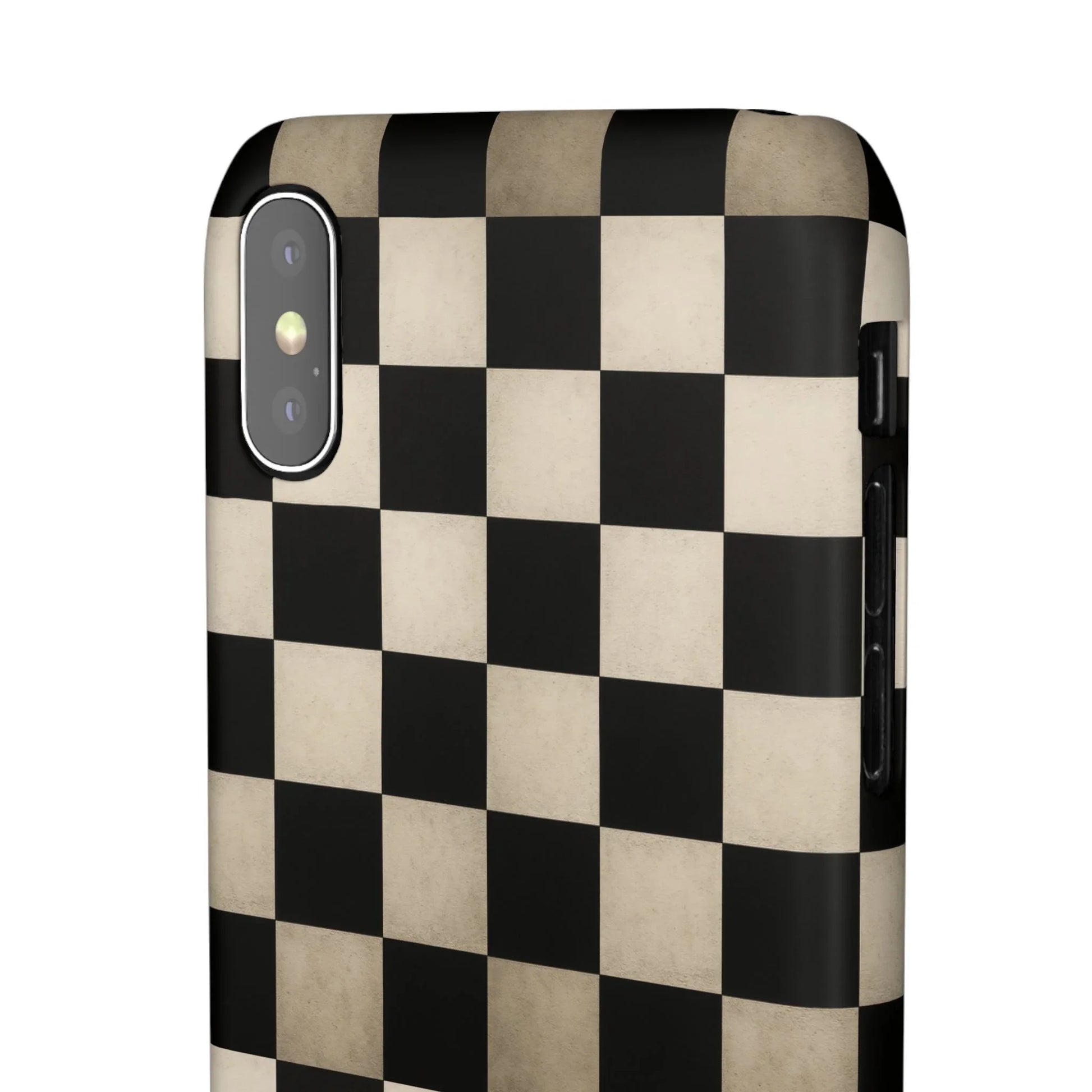 Stylish Matte Checker Phone Case for iPhone 7-16 and Samsung Galaxy S10-S24 Models - KarArmDesign