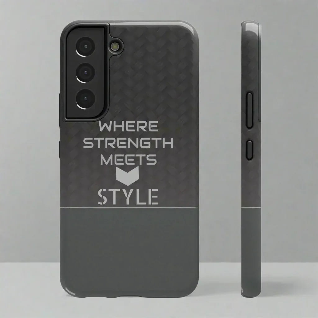 Gray Carbon Phone Case for iPhone 12-16 and Galaxy S21-S22 - KARARMDESIGN