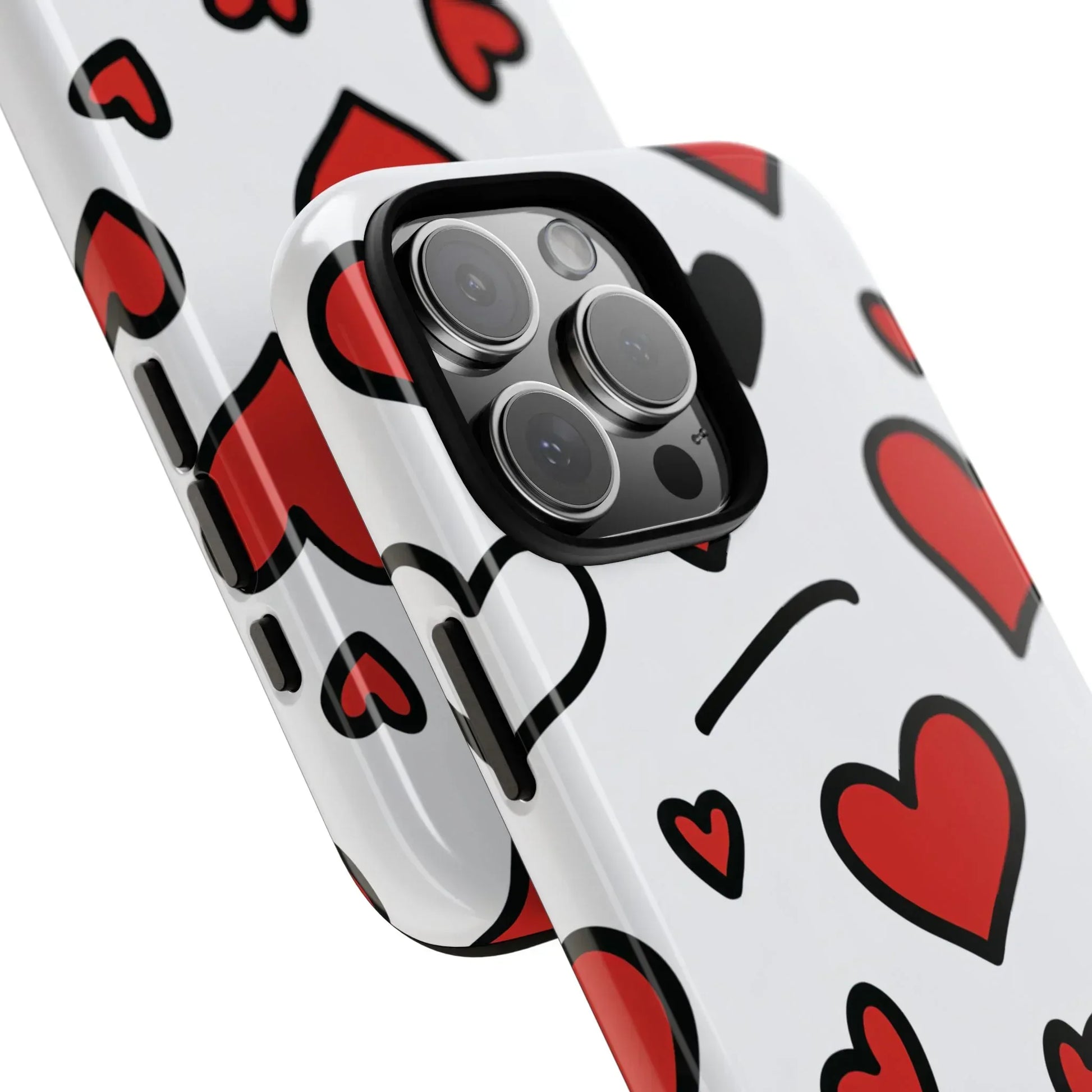 Scattered Hearts Phone Case for iPhone 11-17 and Galaxy S10-S25 - KARARMDESIGN