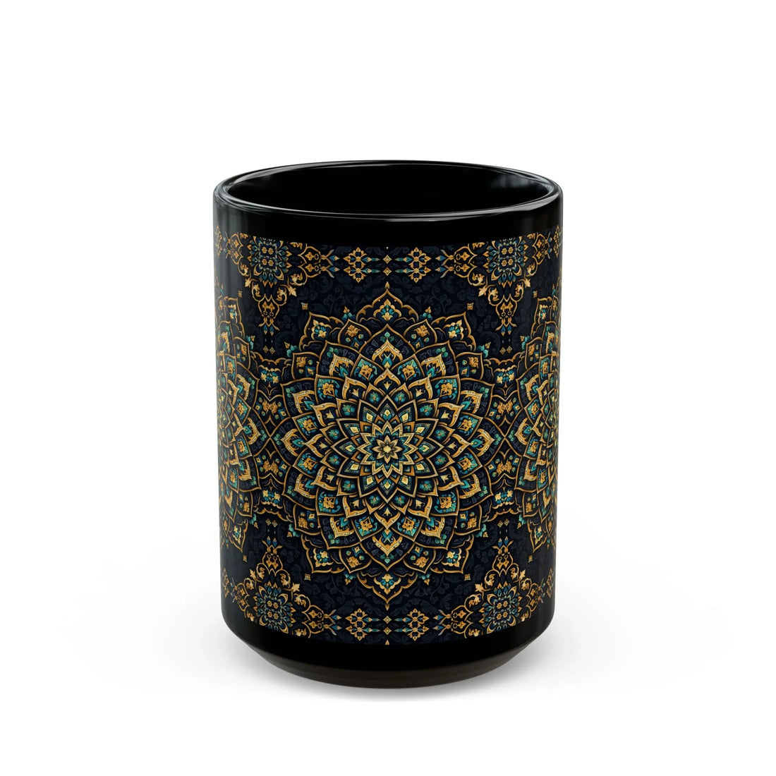 Ornate Mandala Mug - Black Mug (11oz, 15oz) - KARARMDESIGN