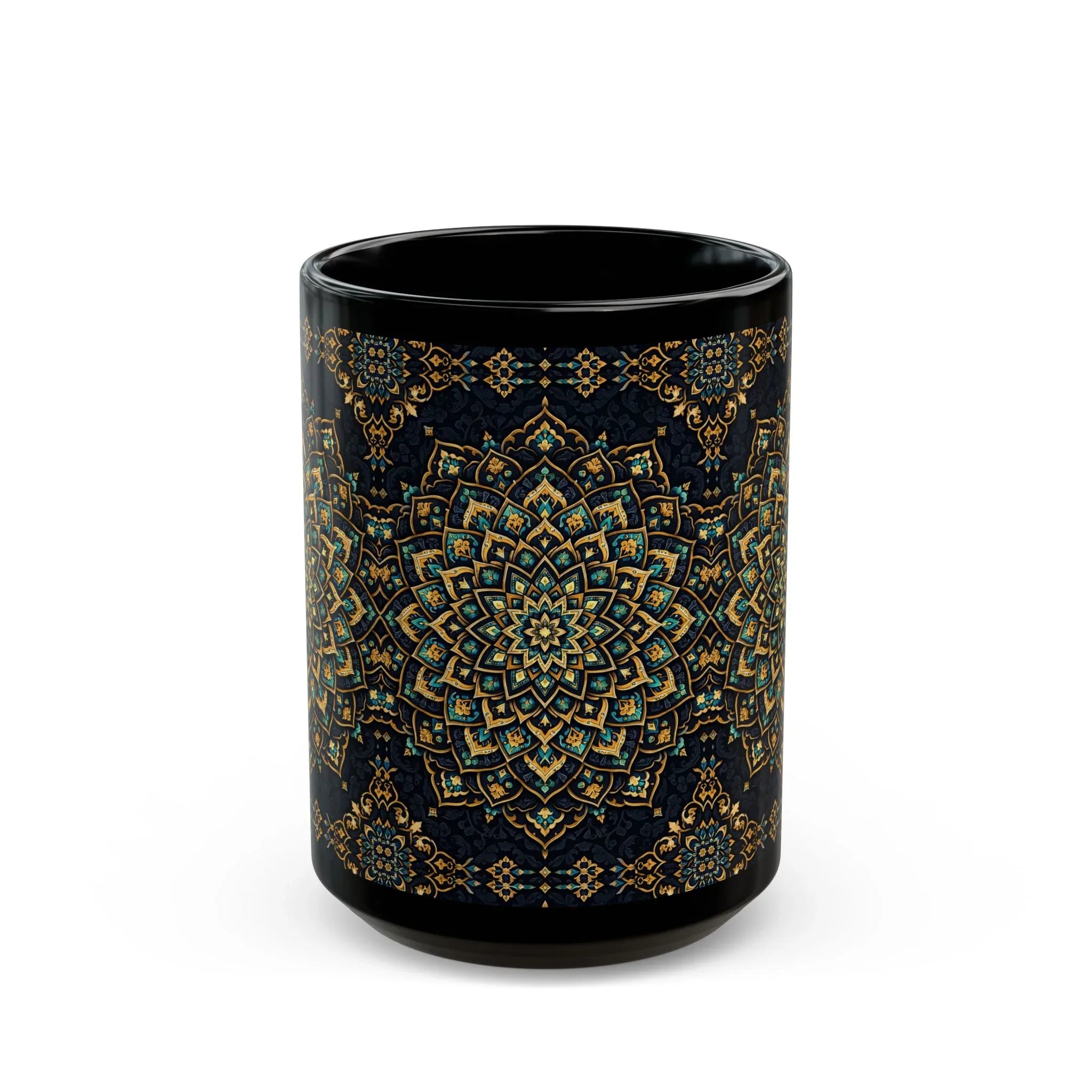 Ornate Mandala Mug - Black Mug (11oz, 15oz) - KARARMDESIGN