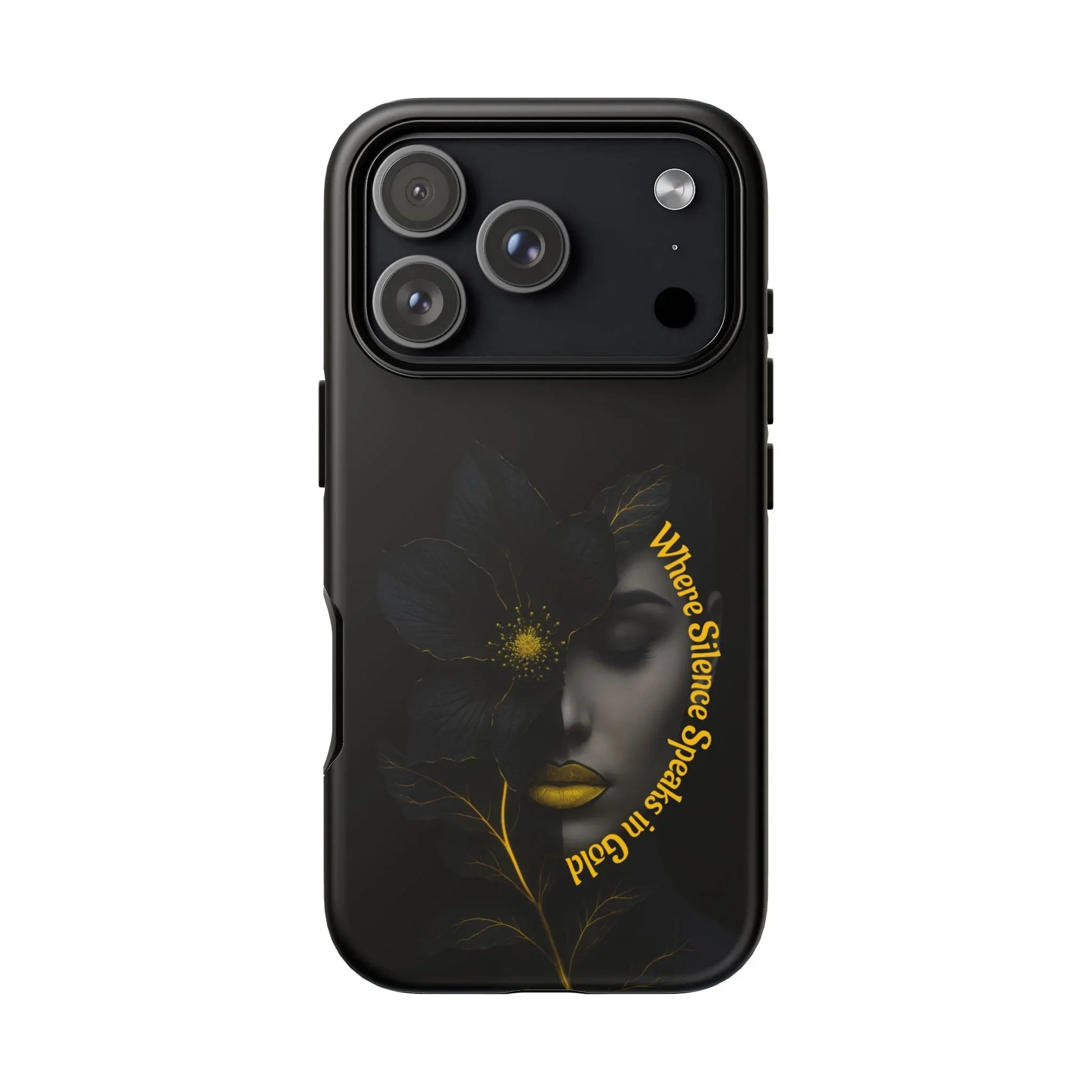 Golden Silence Phone Case for iPhone 17, Air, Pro, Pro Max - KARARMDESIGN