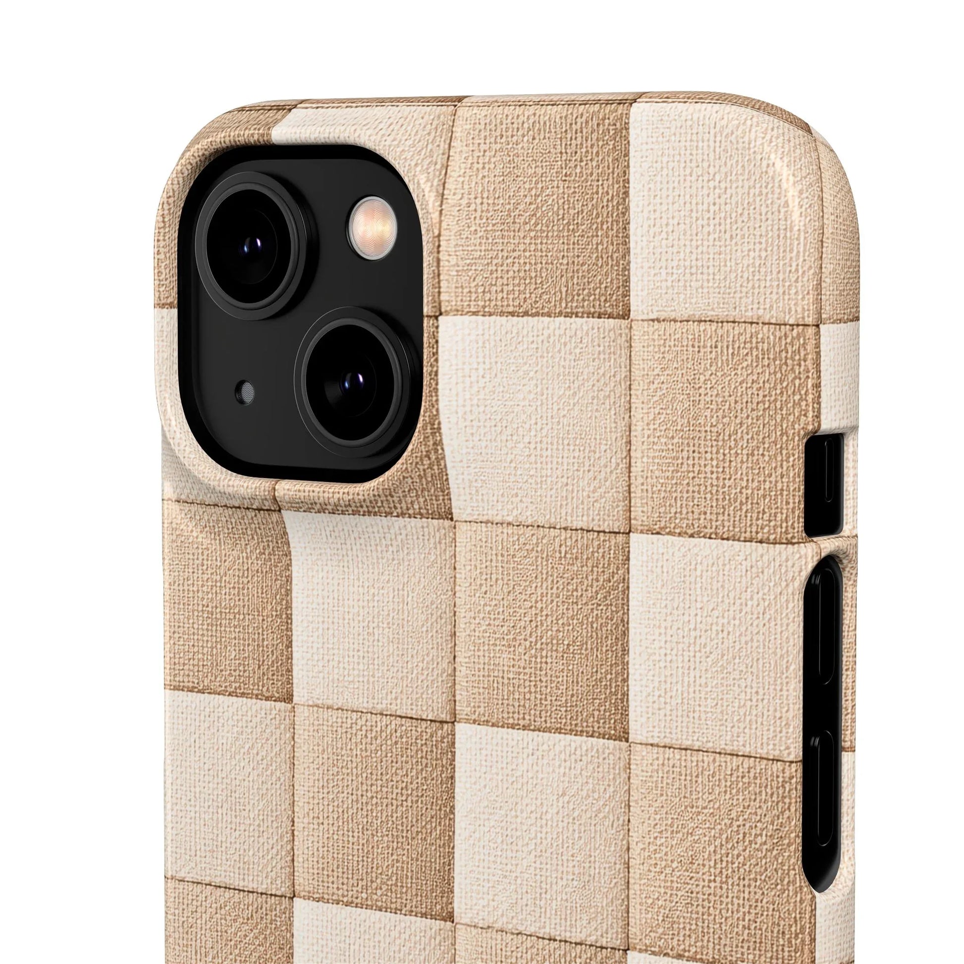Beige Woven Phone Case for iPhone 11-17 and Galaxy S20-S25 - KARARMDESIGN