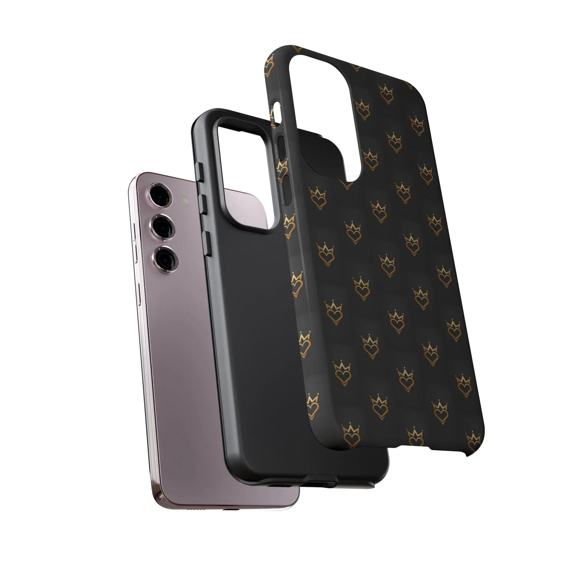 Crowned Heart Doodle Phone Case for iPhone 11-17 & Galaxy S10-S25 - KARARMDESIGN