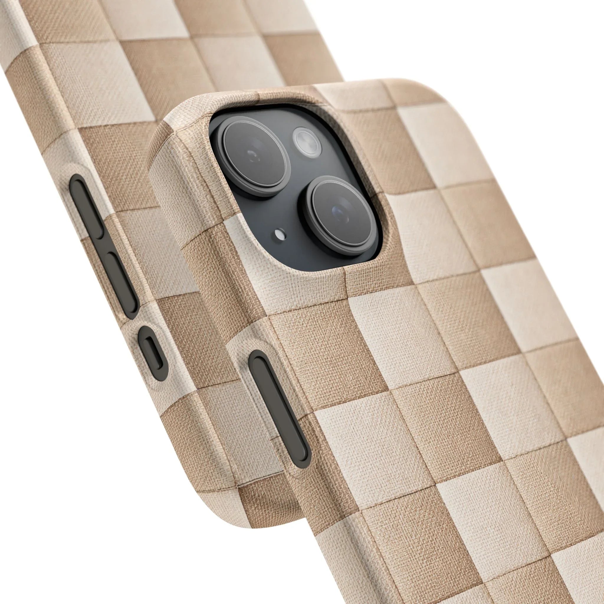 Beige Woven Phone Case for iPhone 11-17 and Galaxy S20-S25 - KARARMDESIGN