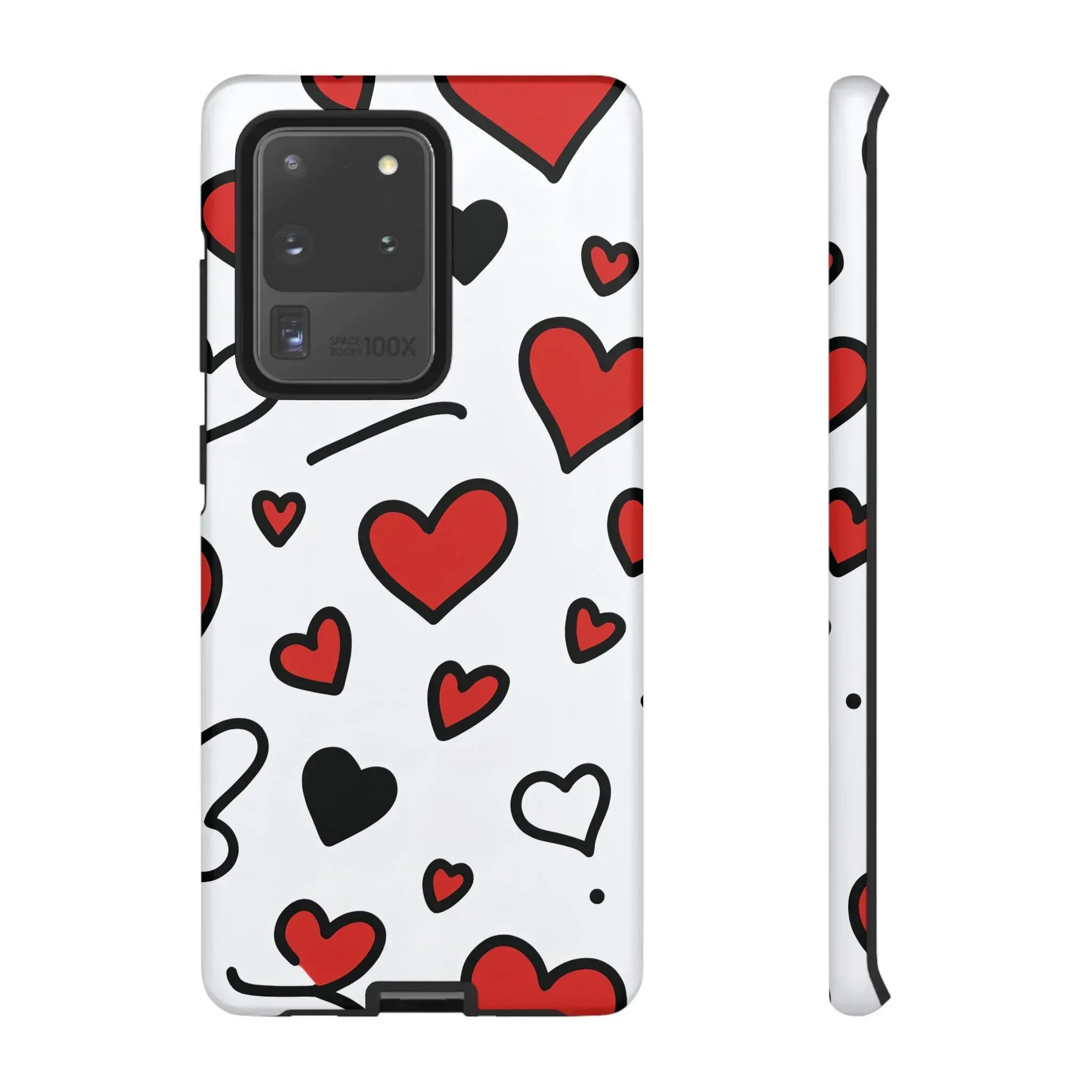 Scattered Hearts Phone Case for iPhone 11-17 and Galaxy S10-S25 - KARARMDESIGN