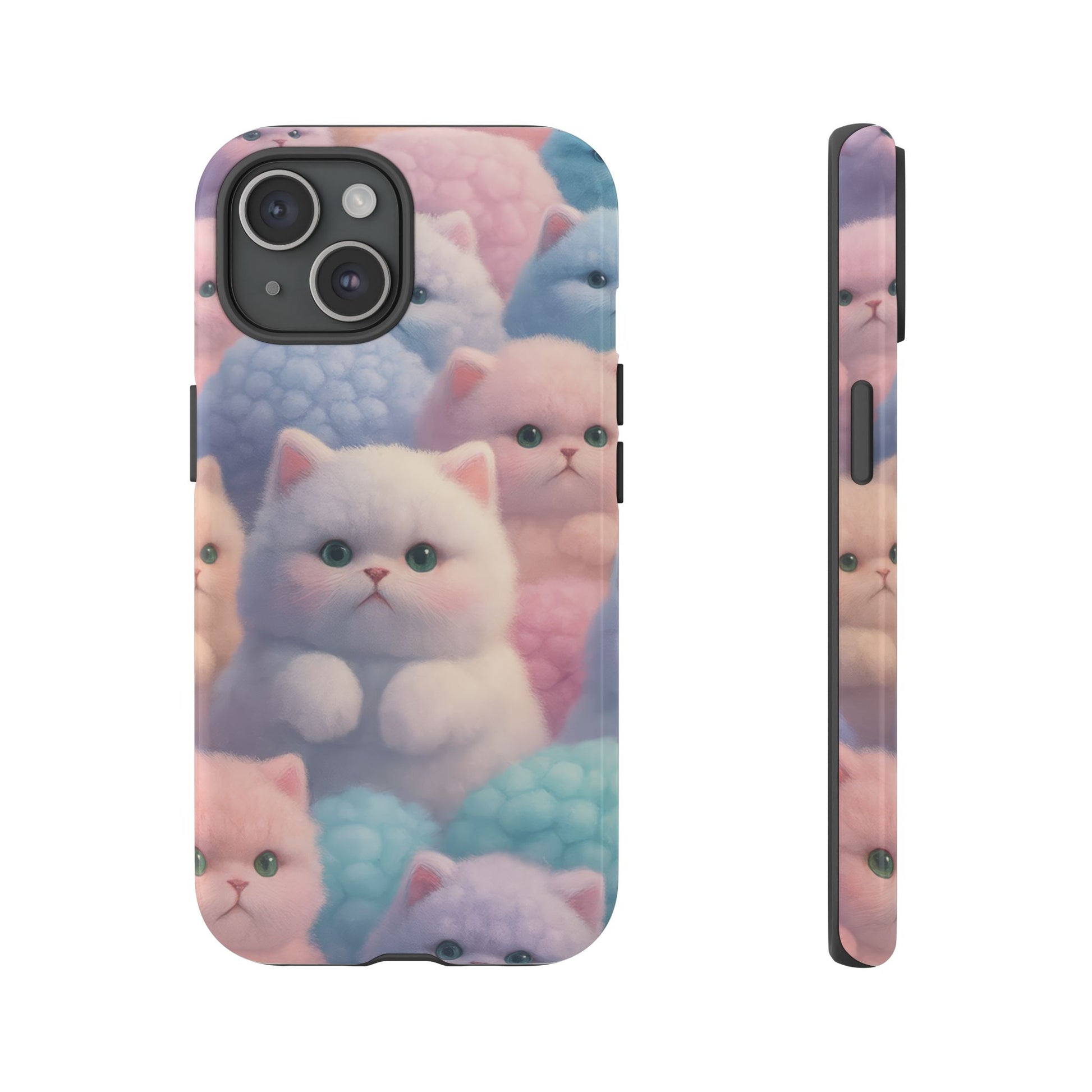 Pastel Kitten Phone Case for iPhone 8-17 and Samsung Galaxy S10-S25 Models - KARARMDESIGN