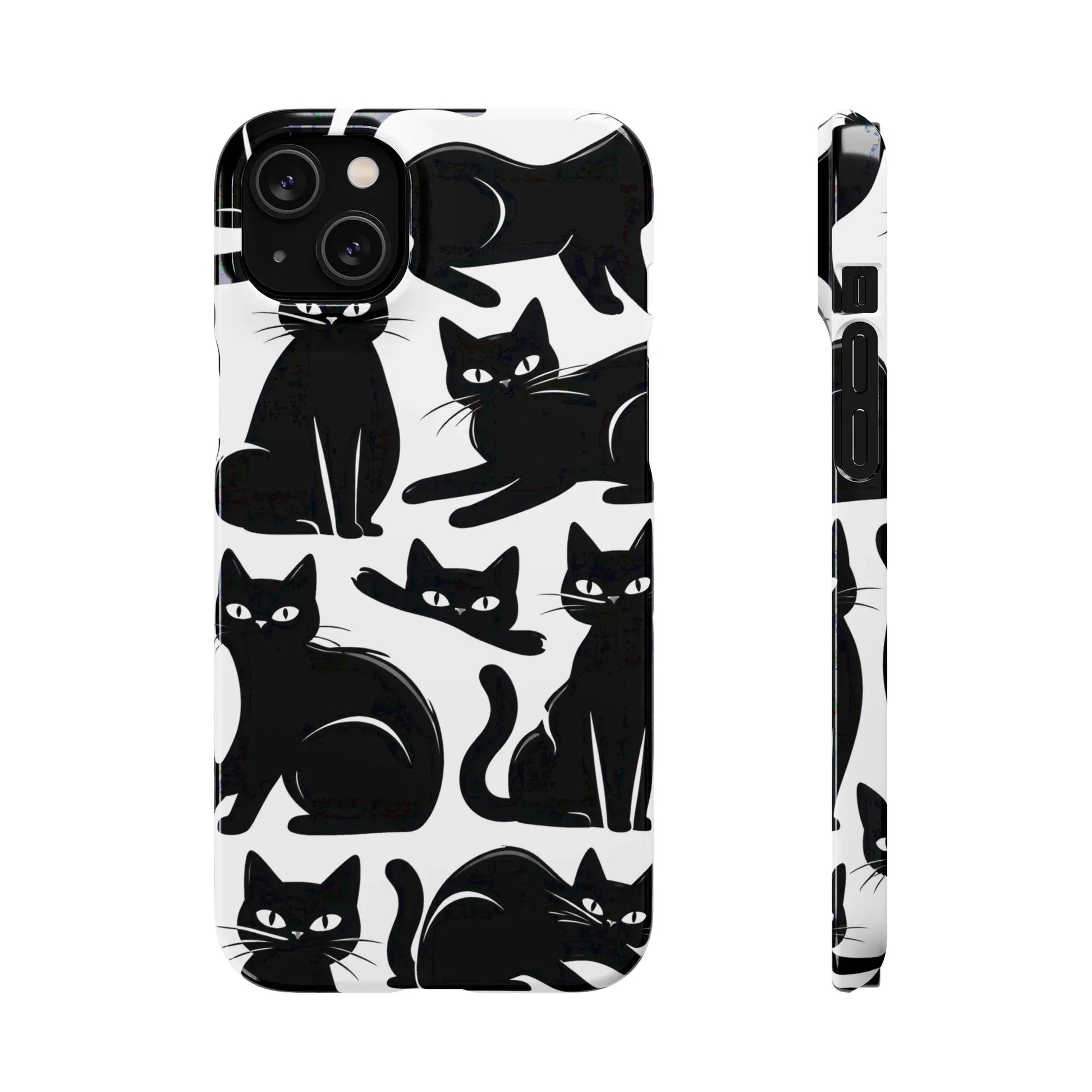Black Cats Phone Case for iPhone 11-17 and Galaxy S20-S25 - KARARMDESIGN