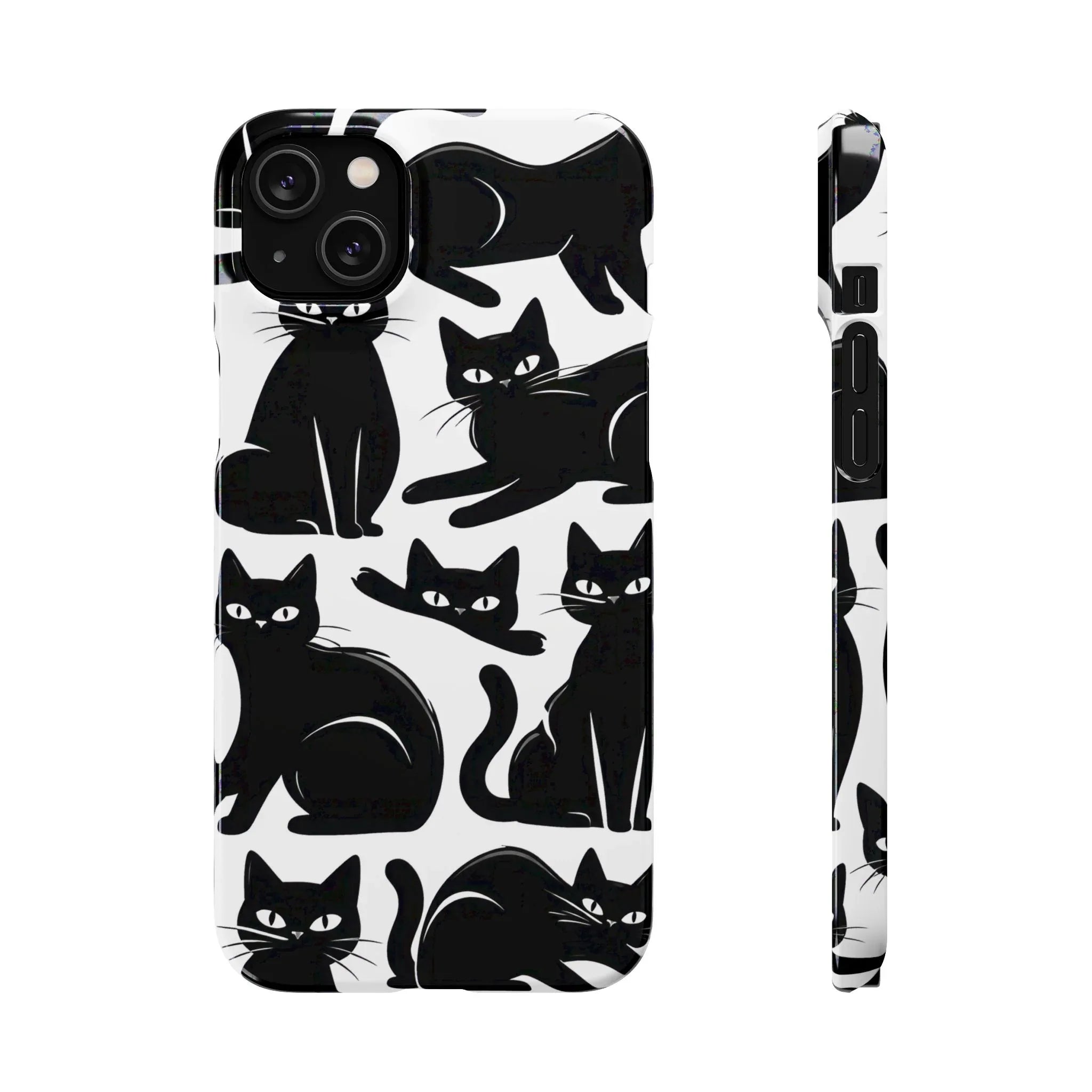 Black Cats Phone Case for iPhone 11-17 and Galaxy S20-S25 - KARARMDESIGN